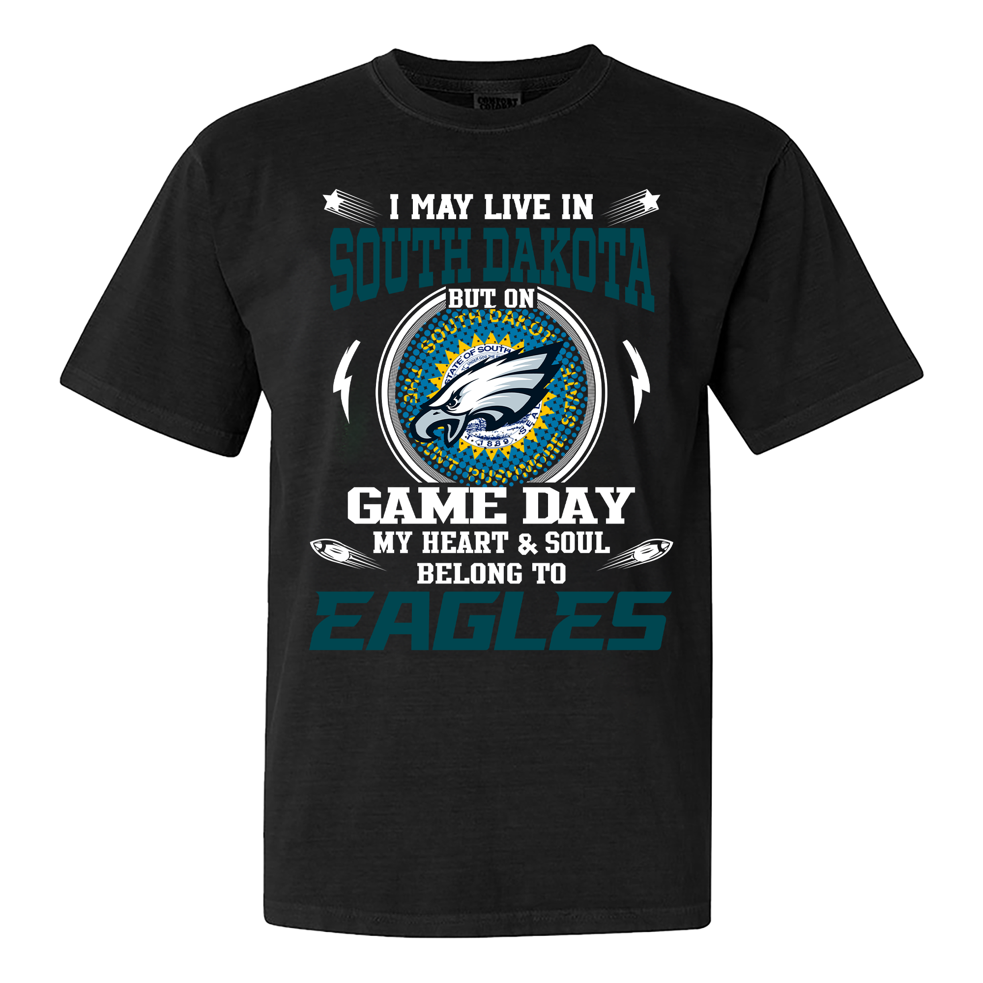 I May Live In South Dakota But On Game Day My Heart And Soul Belongs To Philadelphia Eagles Shirt PT60046