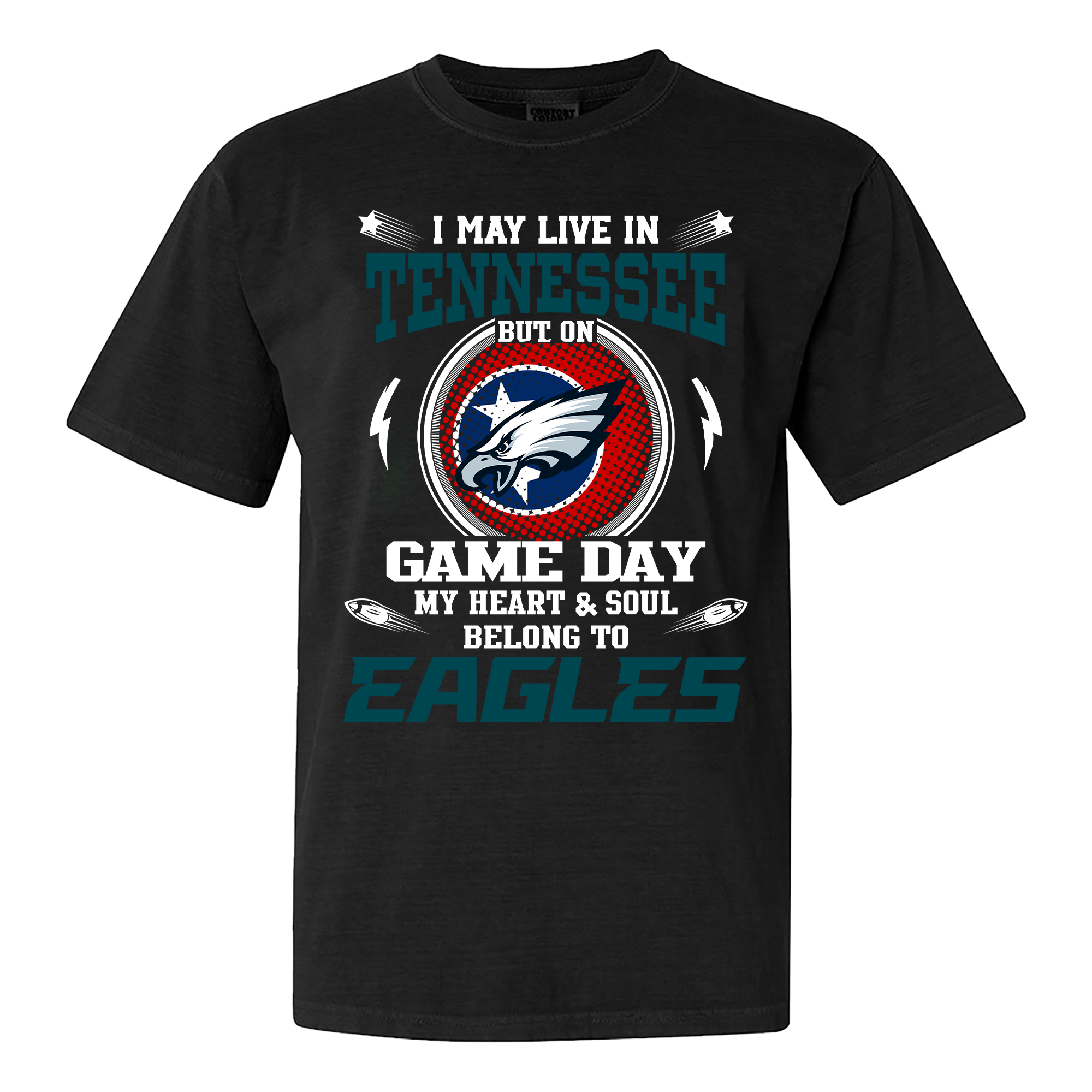 I May Live In Tennessee But On Game Day My Heart And Soul Belongs To Philadelphia Eagles Shirt PT60047