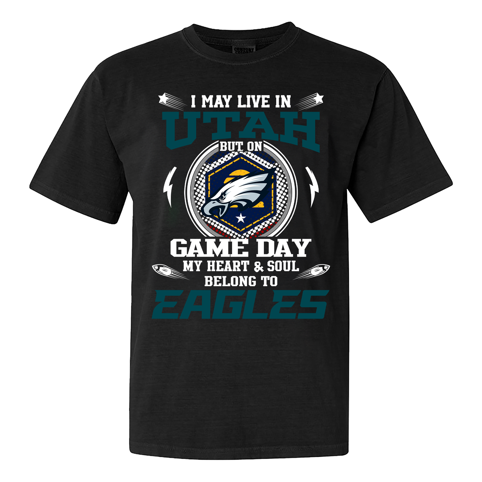 I May Live In Utah But On Game Day My Heart And Soul Belongs To Philadelphia Eagles Shirt PT60050