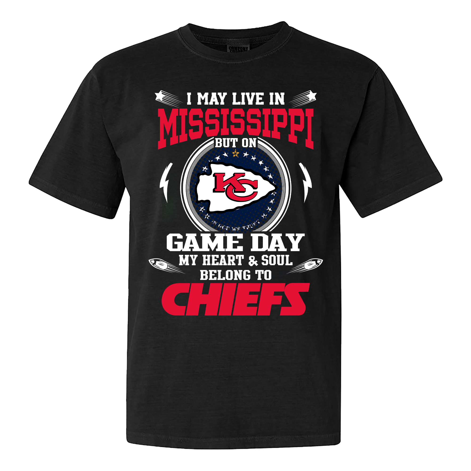 I May Live In Mississippi But On Game Day My Heart And Soul Belongs To Kansas City Chiefs Shirt PT59977