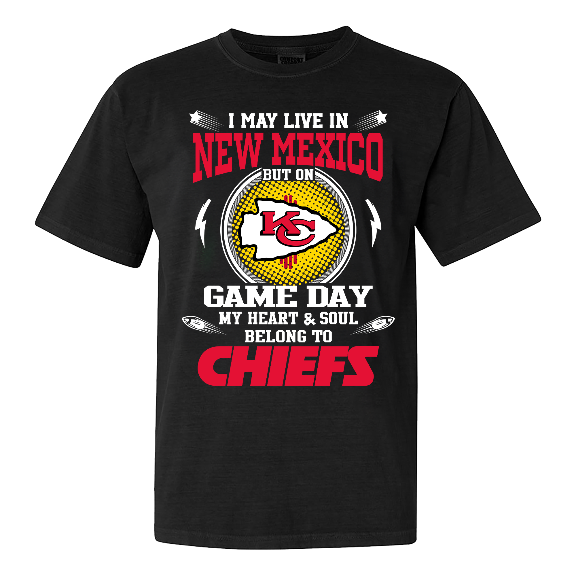 I May Live In New Mexico But On Game Day My Heart And Soul Belongs To Kansas City Chiefs Shirt PT59984