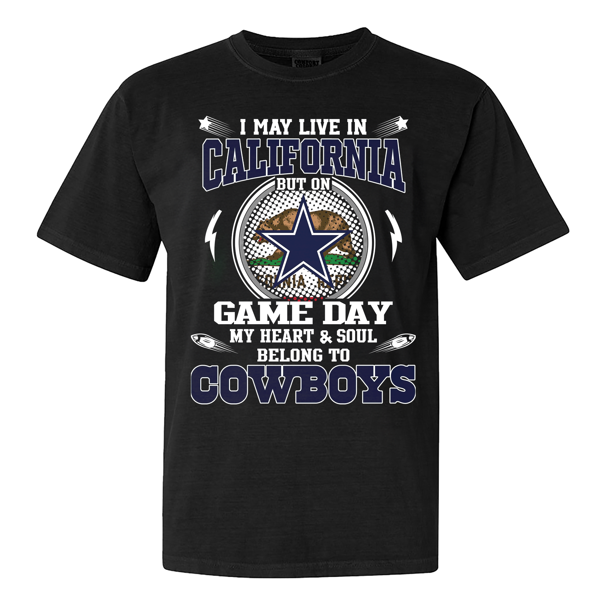 I May Live In California But On Game Day My Heart And Soul Belongs To Cowboys Shirt PT60143