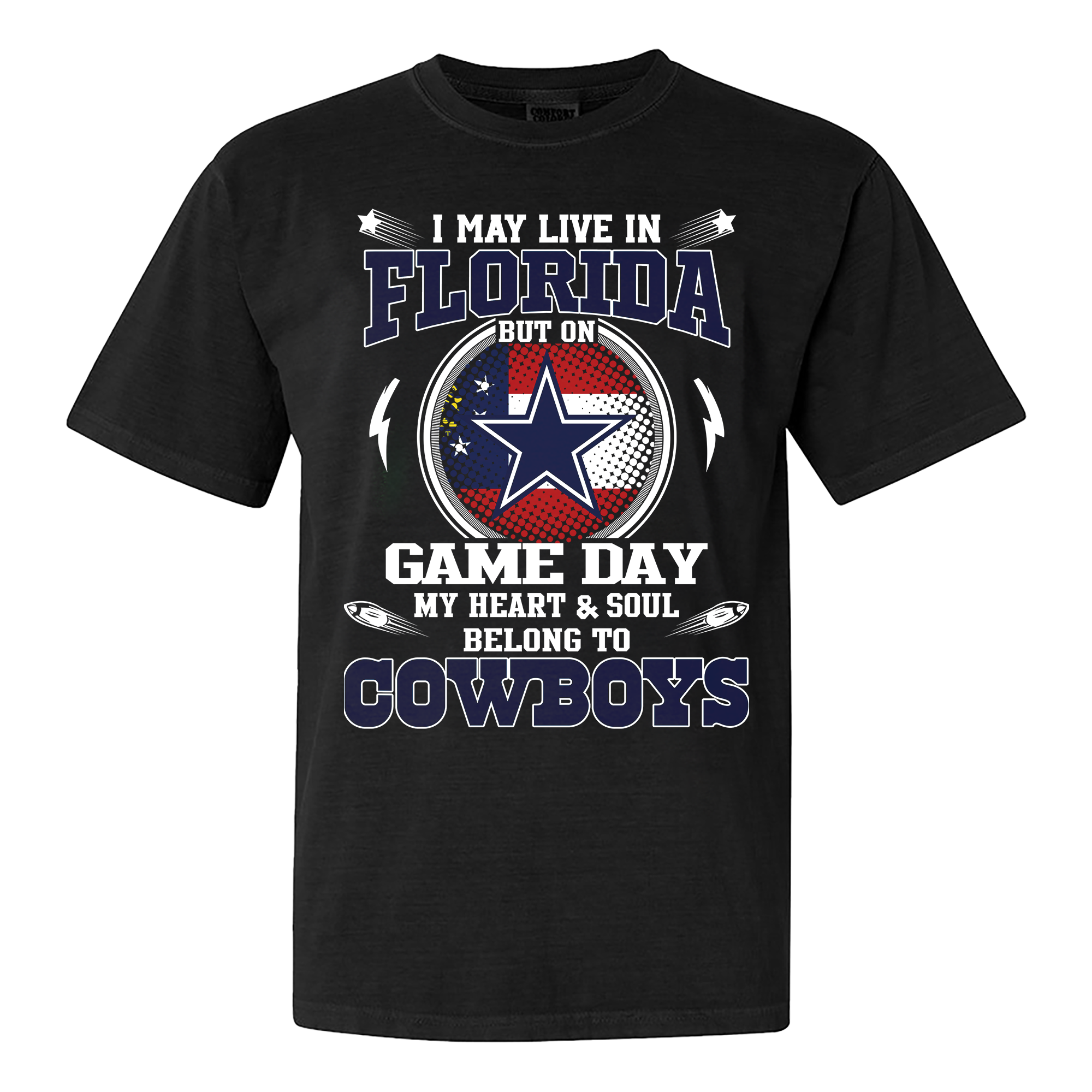 I May Live In Florida But On Game Day My Heart And Soul Belongs To Cowboys Shirt PT60148