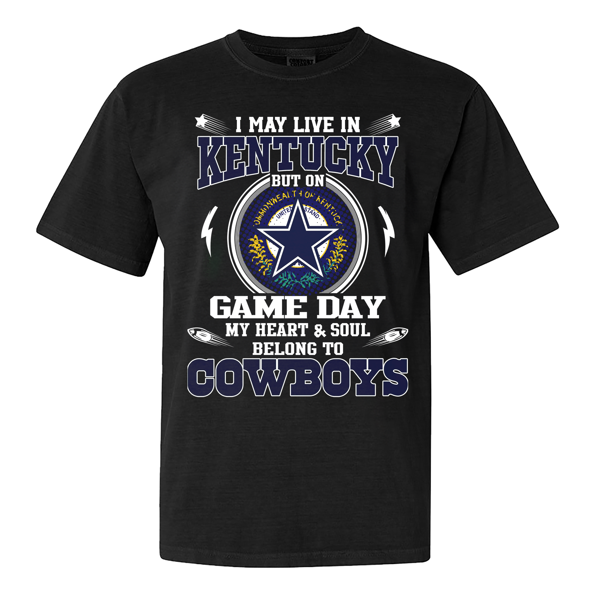 I May Live In Kentucky But On Game Day My Heart And Soul Belongs To Cowboys Shirt PT60155