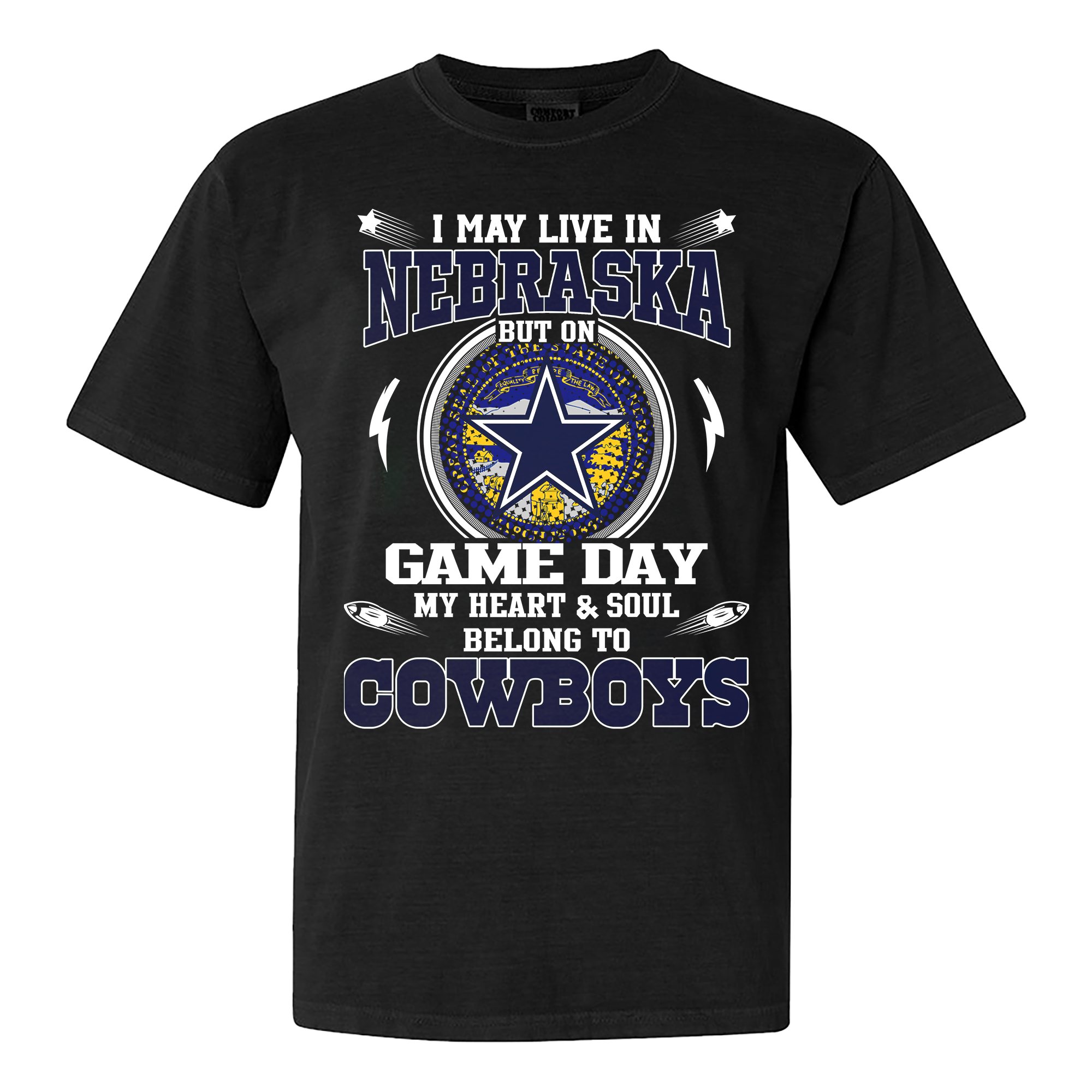 I May Live In Nebraska But On Game Day My Heart And Soul Belongs To Cowboys Shirt PT60165