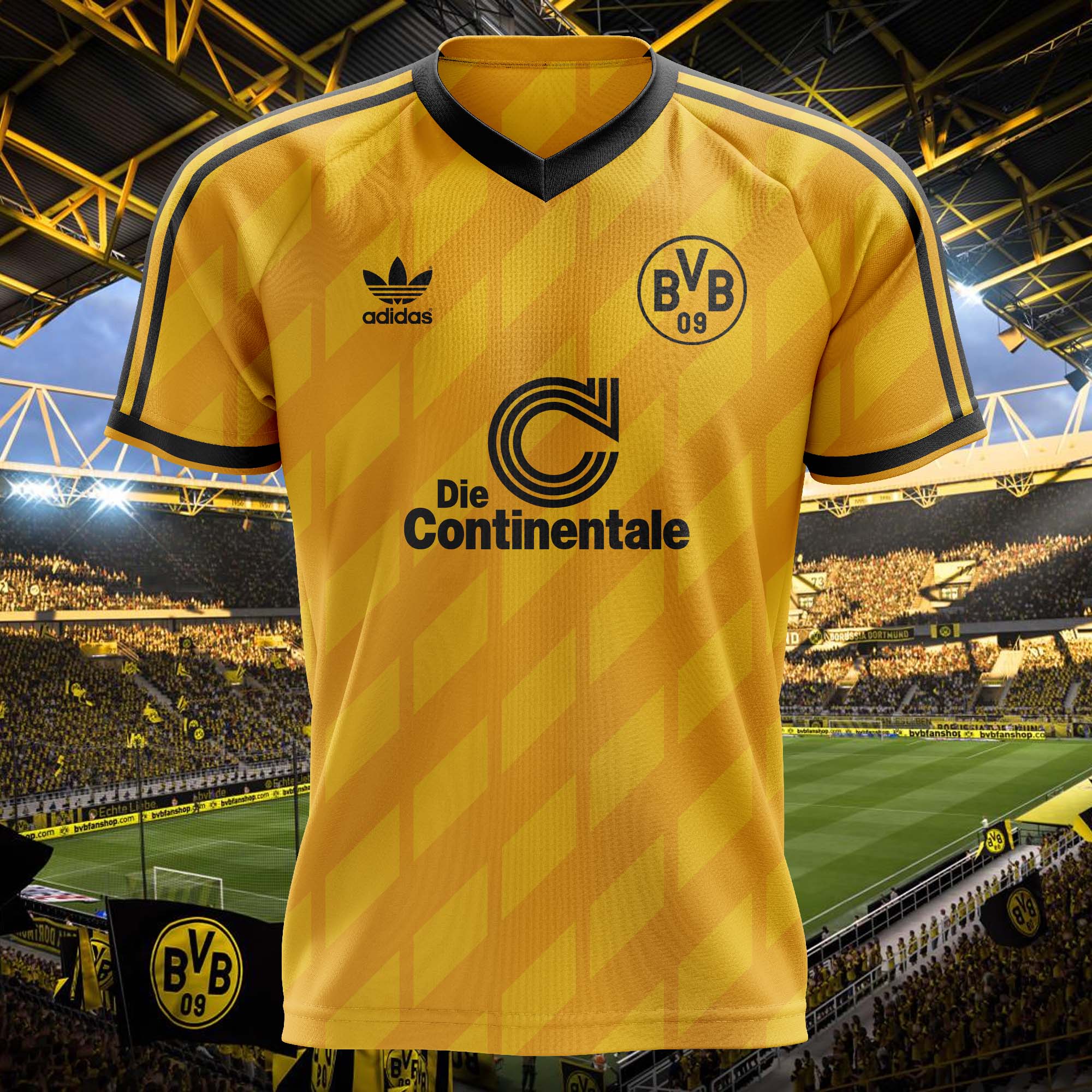 Borussia Dortmund 1986-87 Home Kit Retro Shirt PT62460