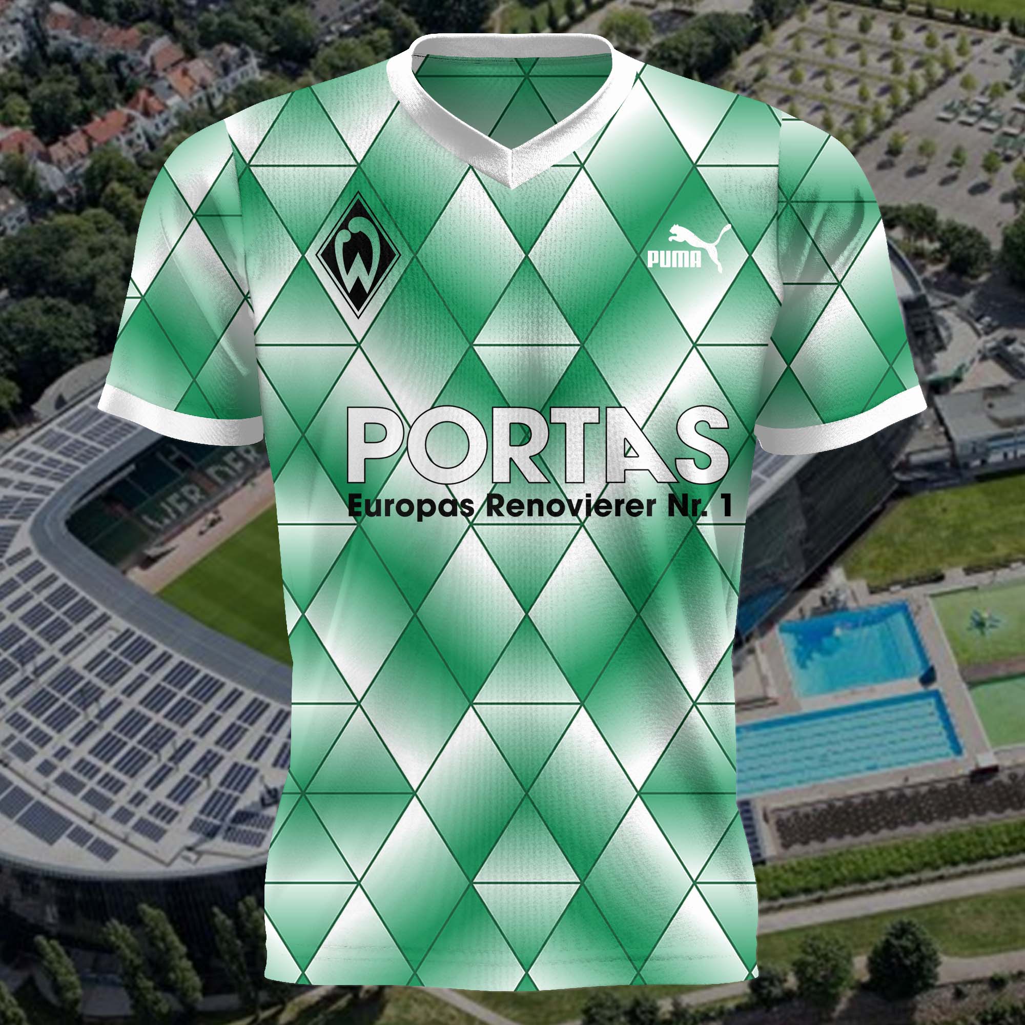 Werder Bremen 1990-91 Away Kit Retro Shirt PT62453