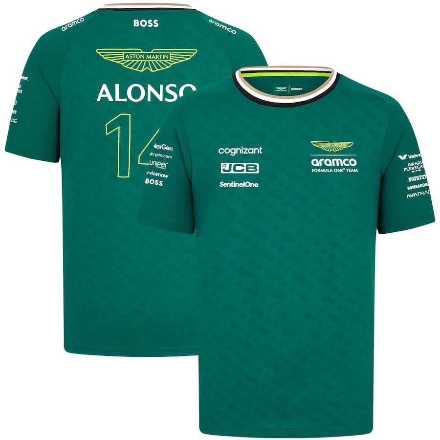 Aston Martin Aramco F1 2024 Fernando Alonso Team Driver T-Shirt PT62937