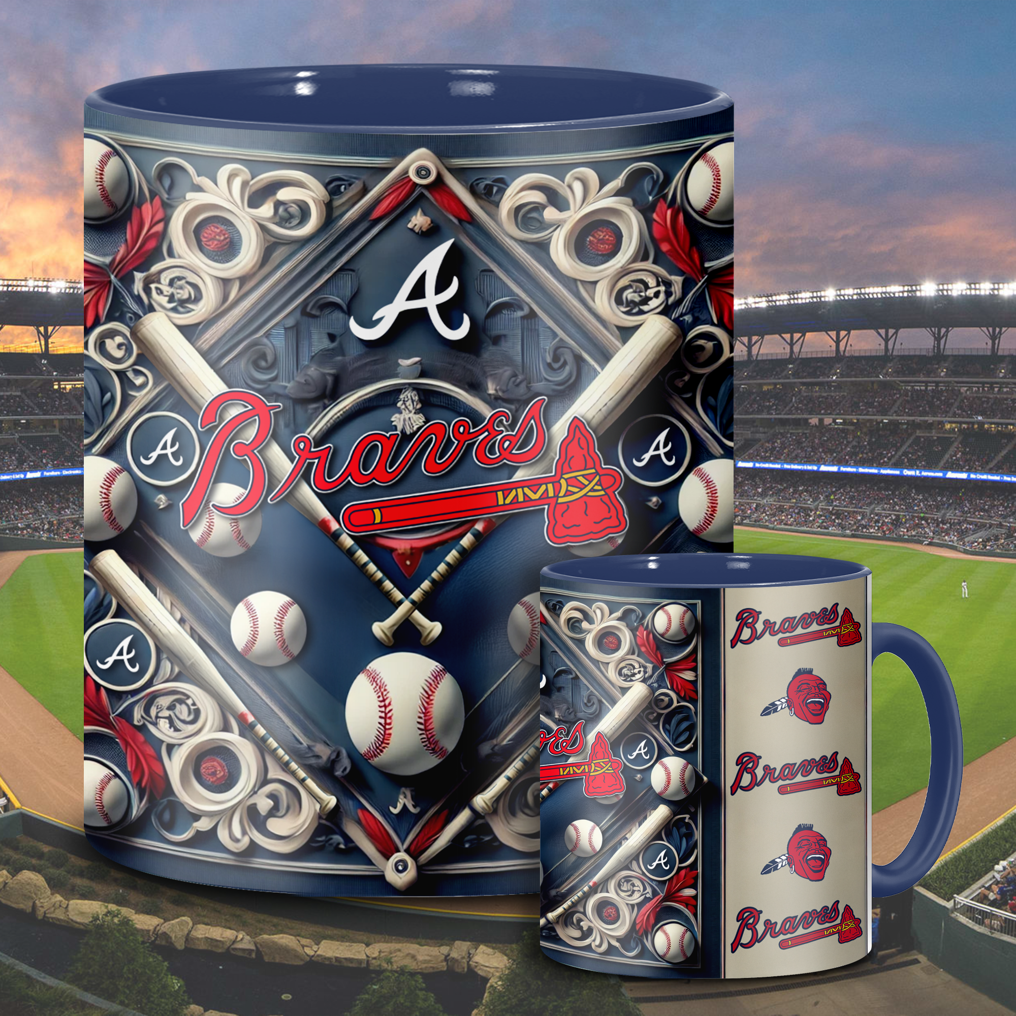 Atlanta Braves MLB Accent Mug, Inflated Whoville Mug PT62891