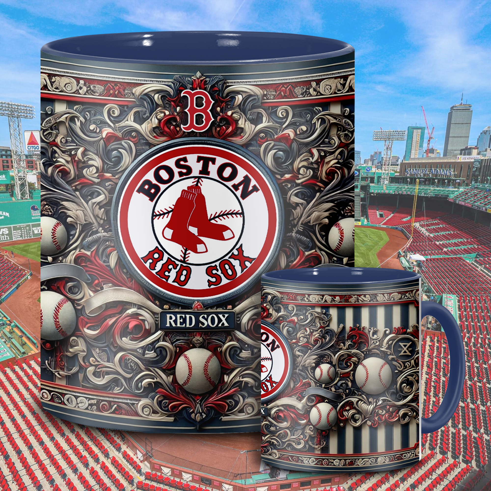 Boston Red Sox MLB Accent Mug, Inflated Whoville Mug PT62892