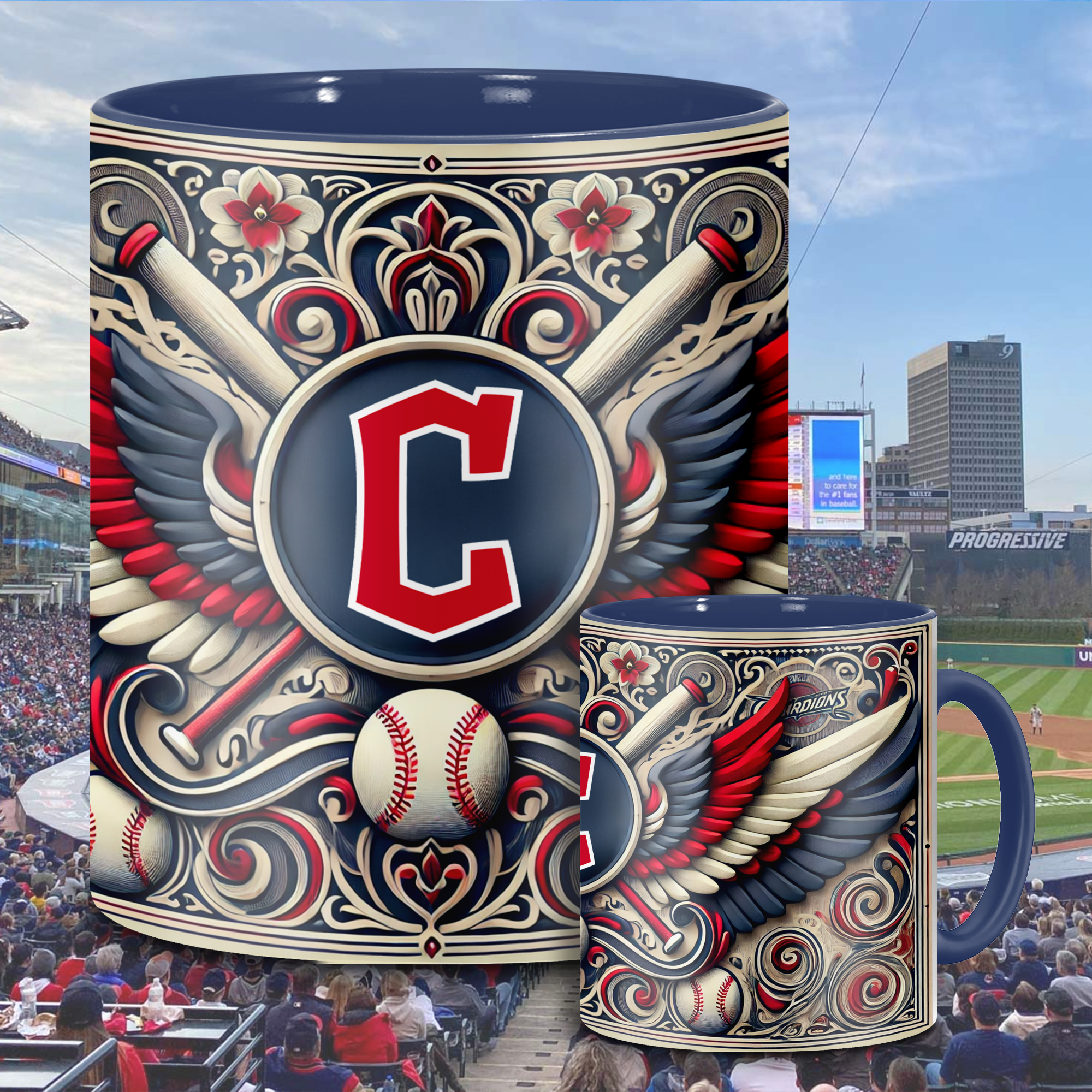Cleveland Guardians MLB Accent Mug, Inflated Whoville Mug PT62894