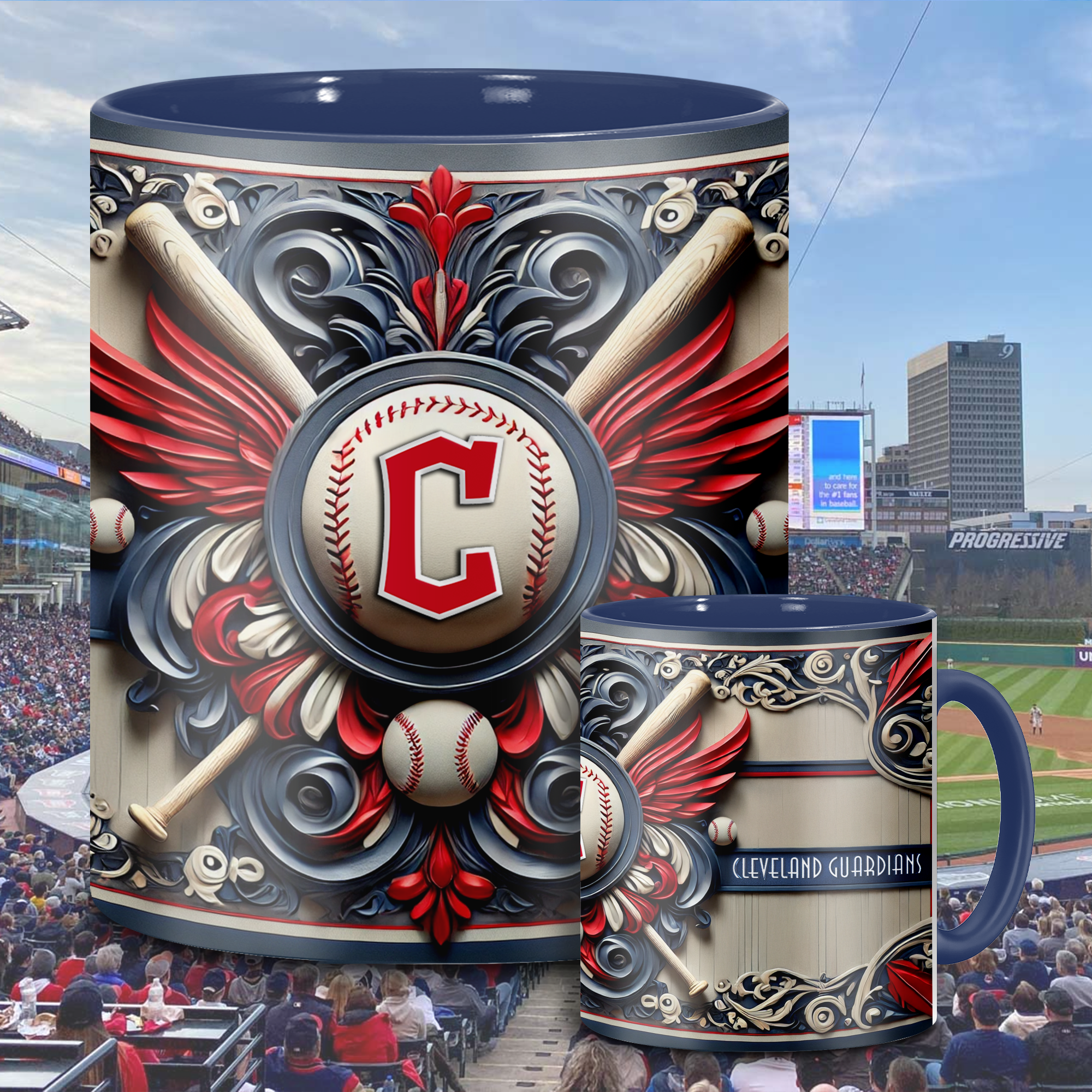 Cleveland Guardians MLB Accent Mug, Inflated Whoville Mug PT62895