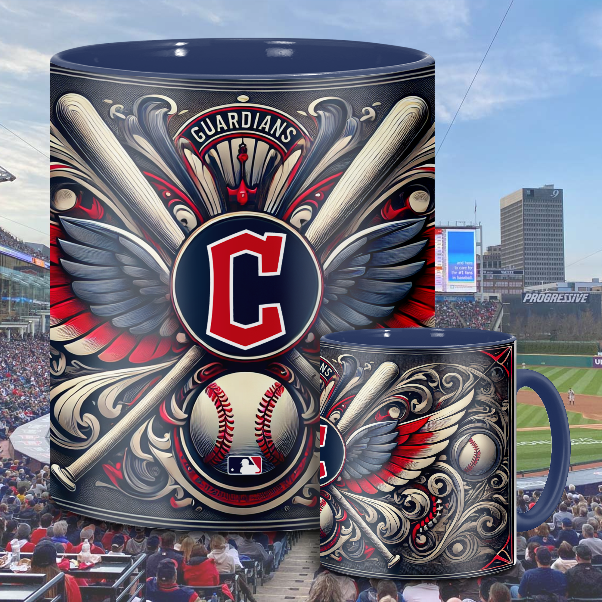 Cleveland Guardians MLB Accent Mug, Inflated Whoville Mug PT62896