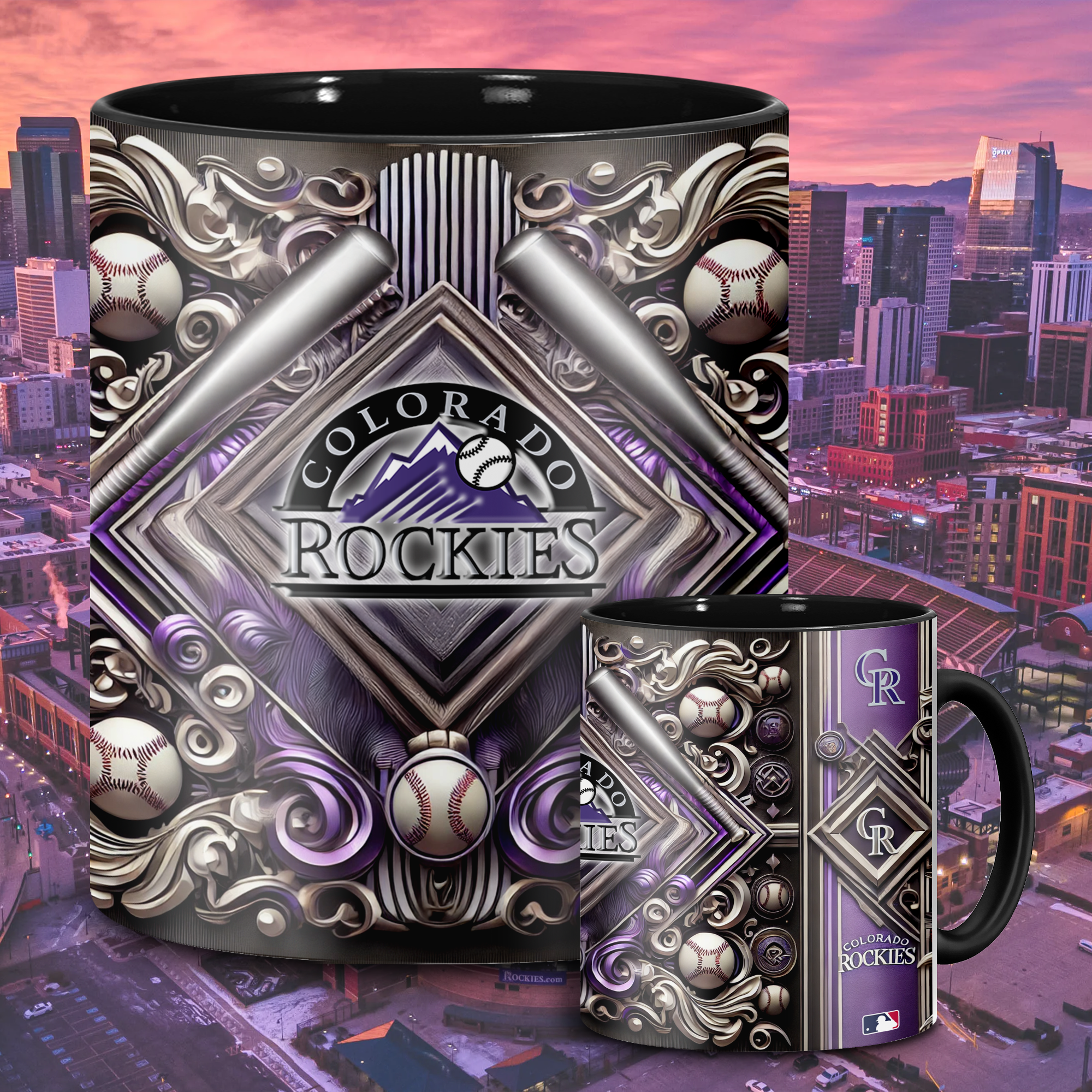 Colorado Rockies MLB Accent Mug, Inflated Whoville Mug PT62898