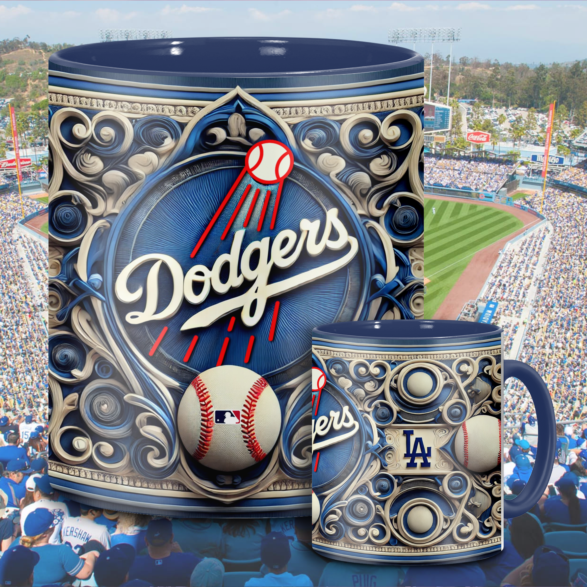 Los Angeles Dodgers MLB Accent Mug, Inflated Whoville Mug PT62904