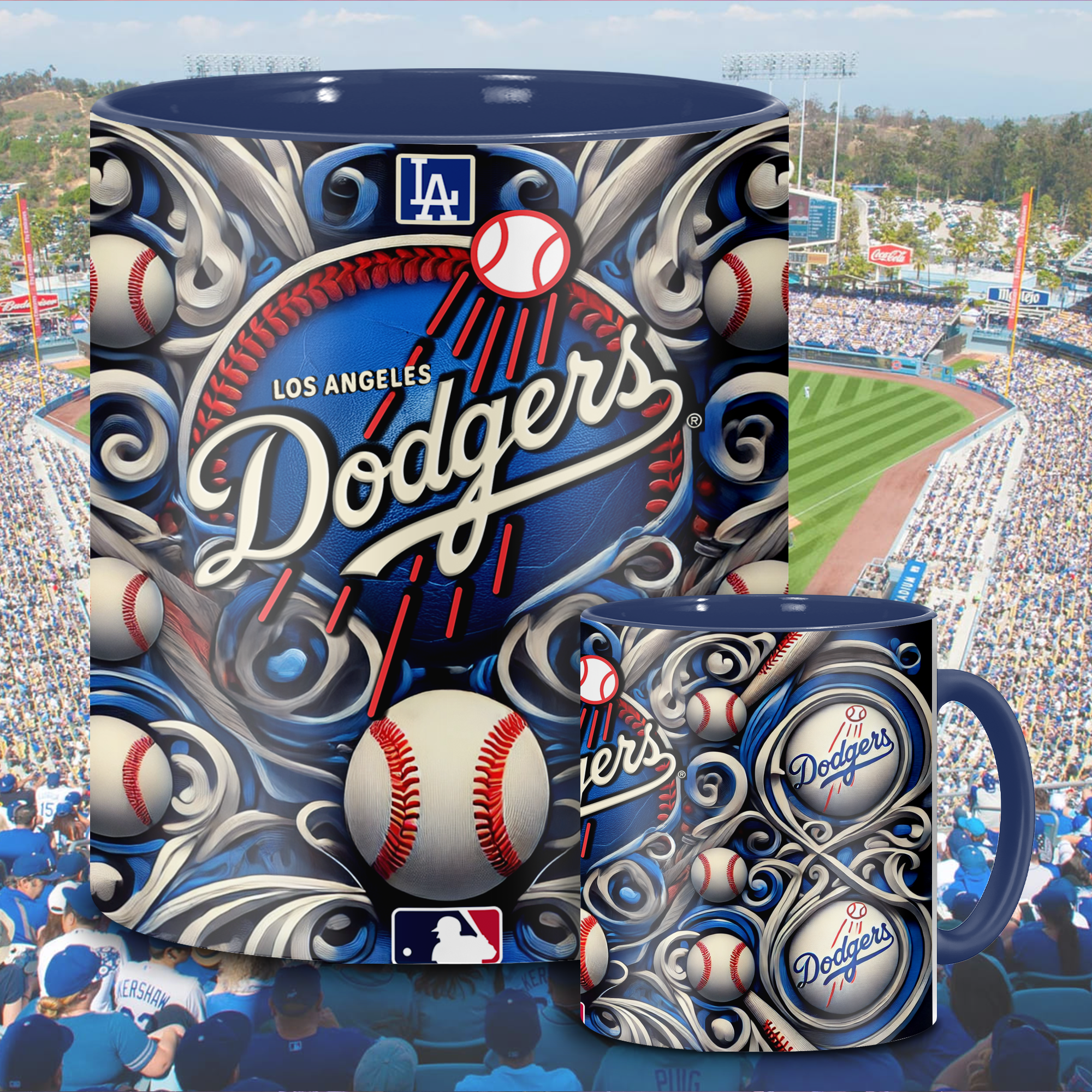 Los Angeles Dodgers MLB Accent Mug, Inflated Whoville Mug PT62905