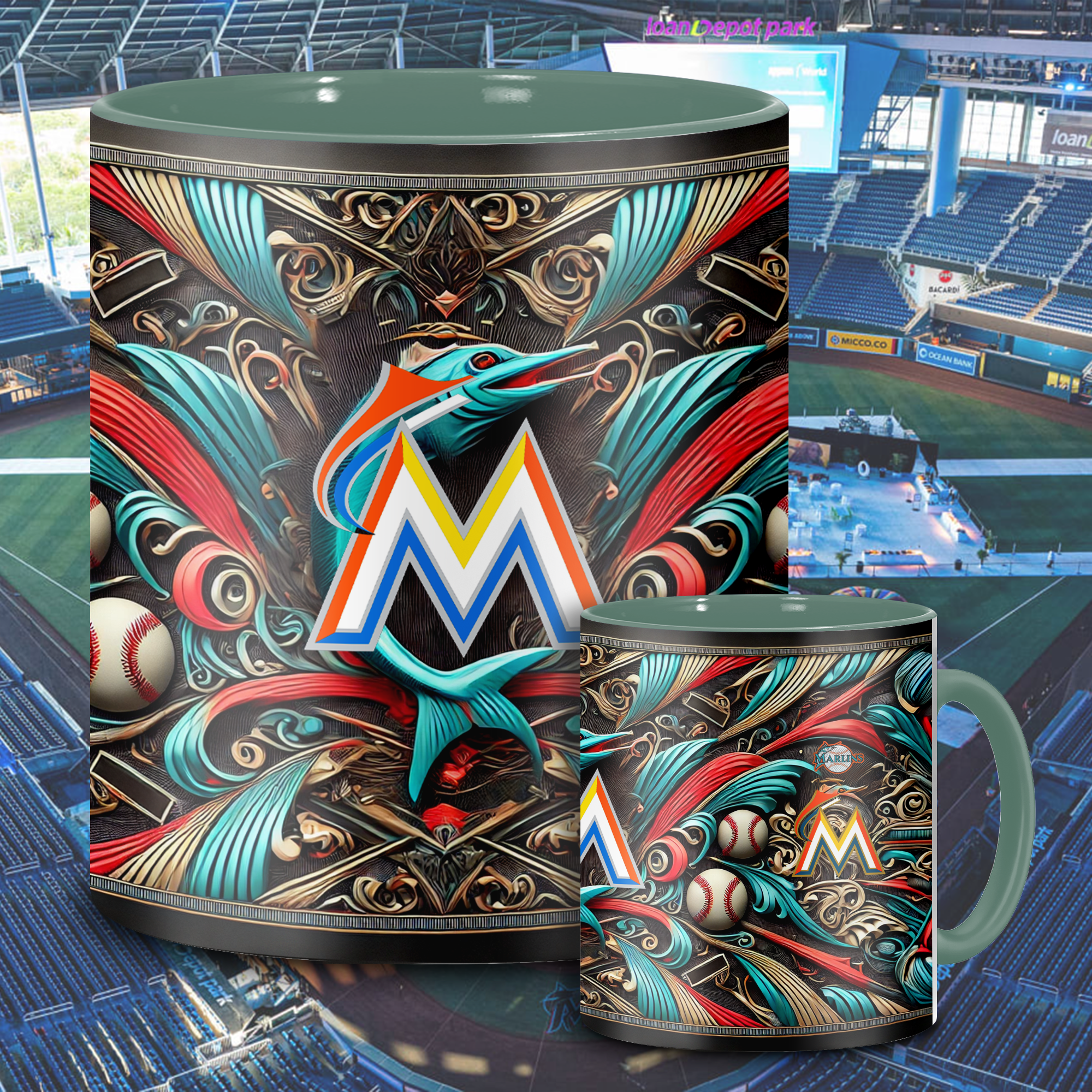 Miami Marlins MLB Accent Mug, Inflated Whoville Mug PT62906