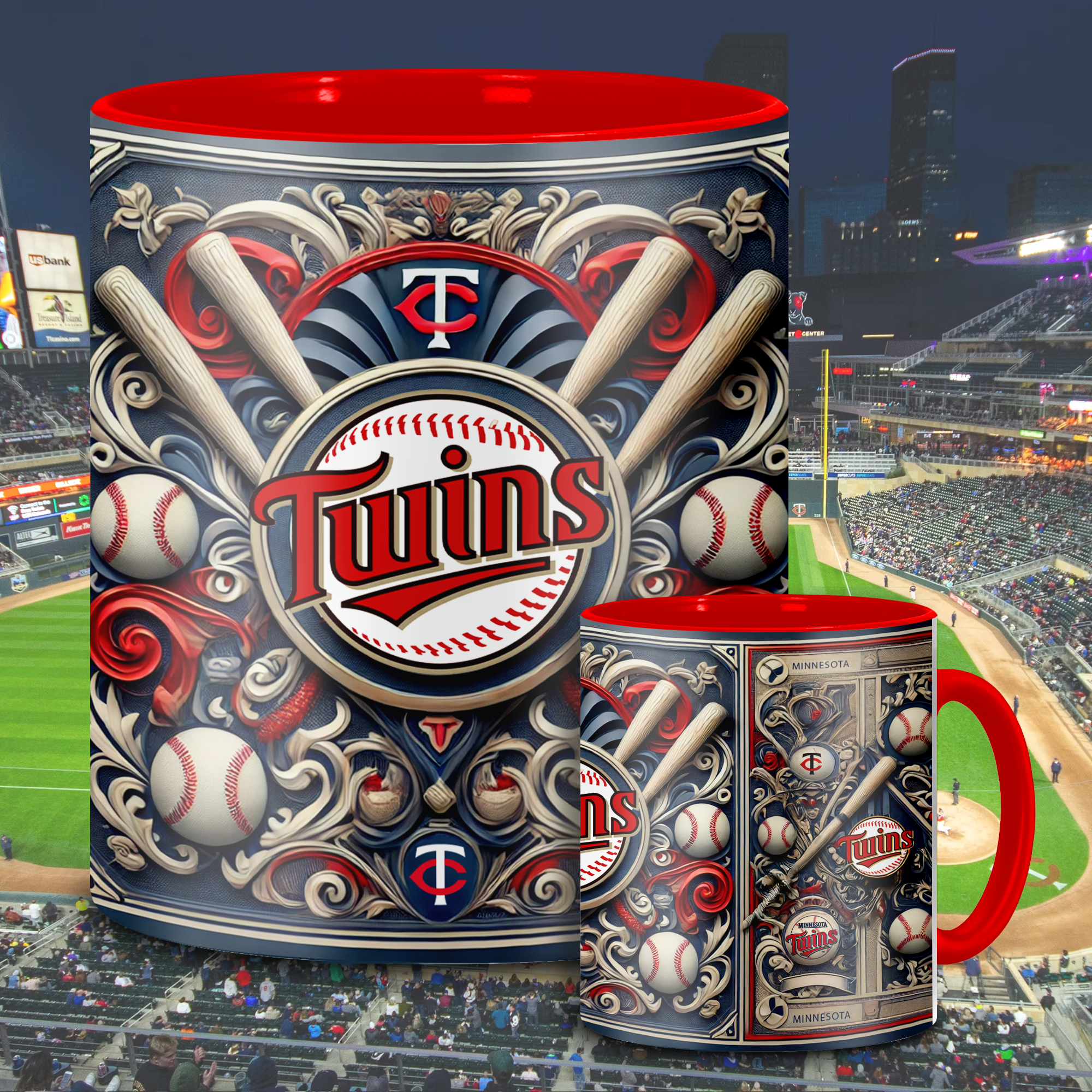 Minnesota Twins MLB Accent Mug, Inflated Whoville Mug PT62908