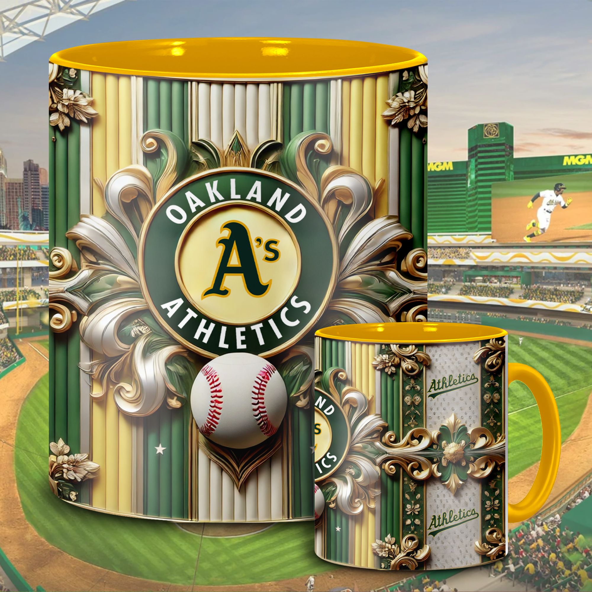 Oakland Athletics MLB Accent Mug, Inflated Whoville Mug PT62911