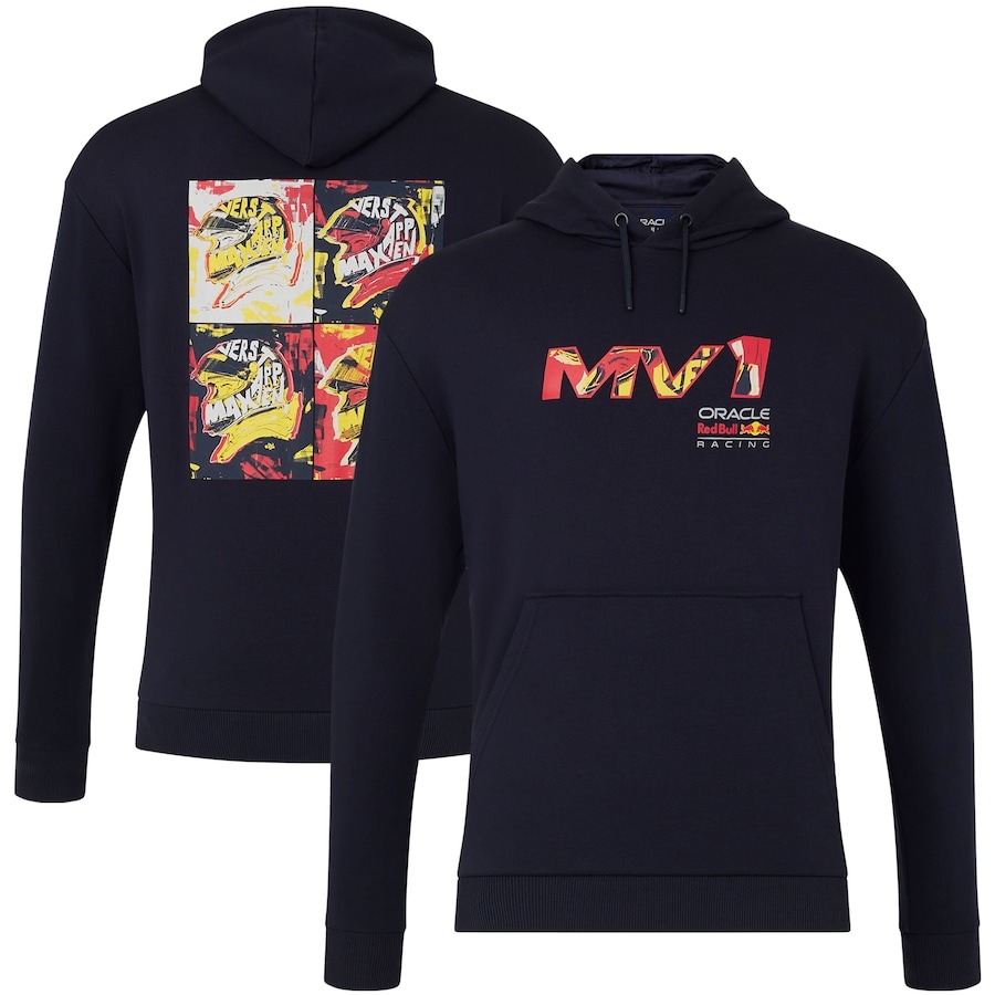 Red Bull Racing Max Verstappen Pop Art Driver Oversized Hoodie - Navy - Unisex PT62932