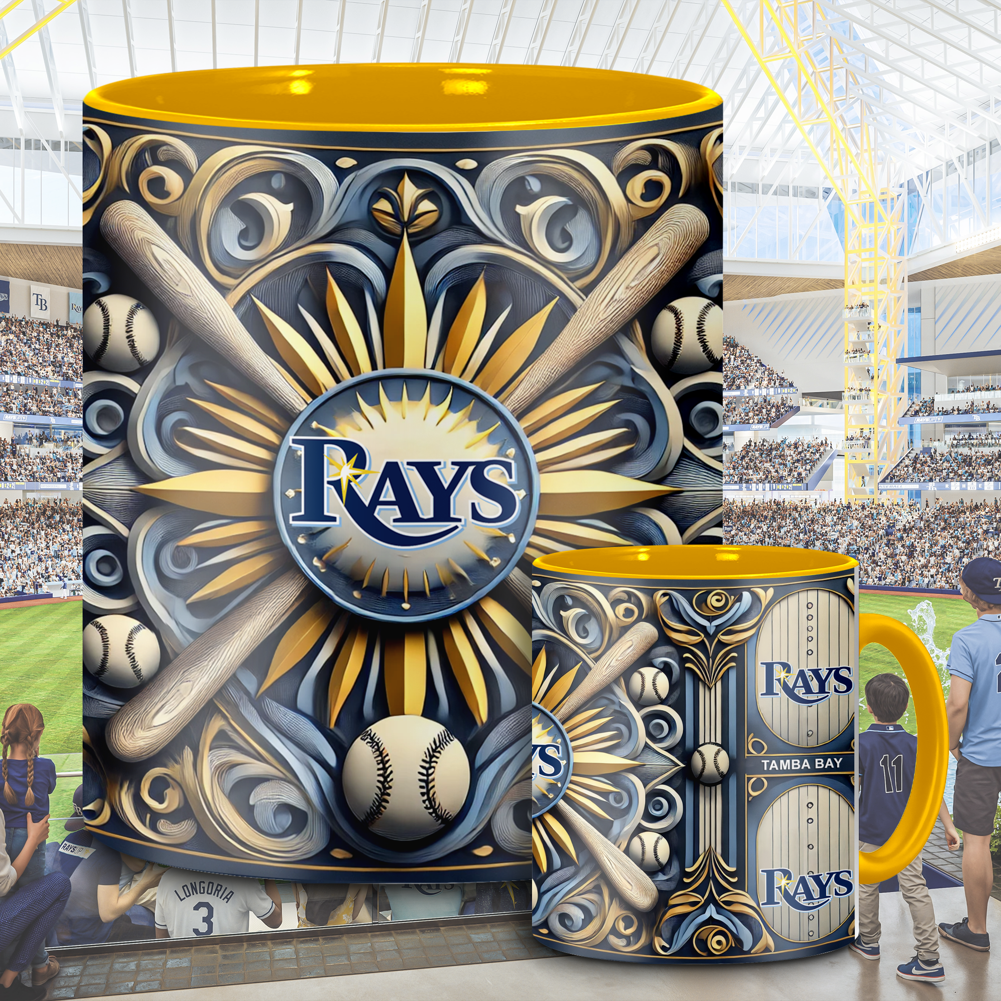 Tampa Bay Rays MLB Accent Mug, Inflated Whoville Mug PT62916