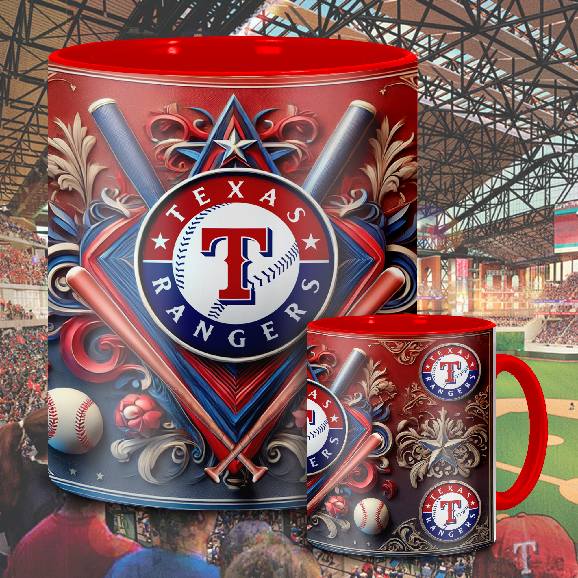 Texas Rangers MLB Accent Mug, Inflated Whoville Mug PT62917