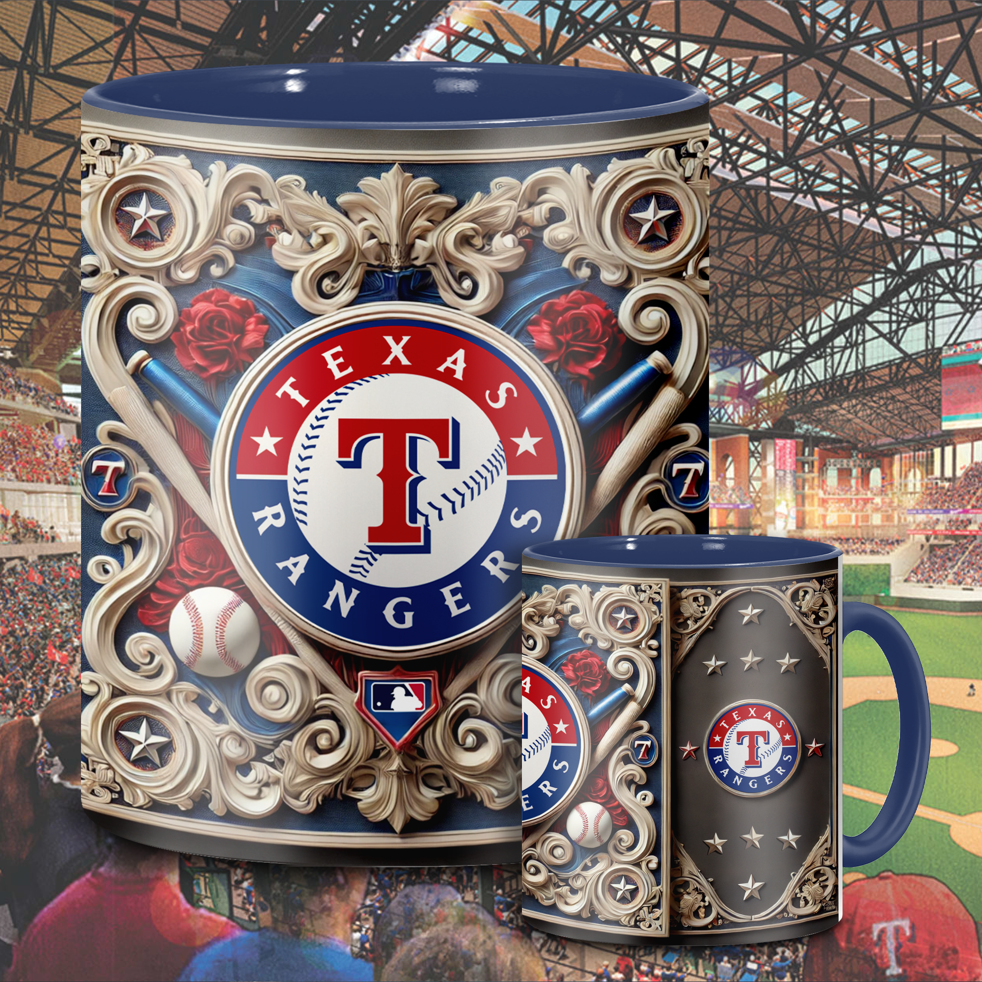 Texas Rangers MLB Accent Mug, Inflated Whoville Mug PT62918