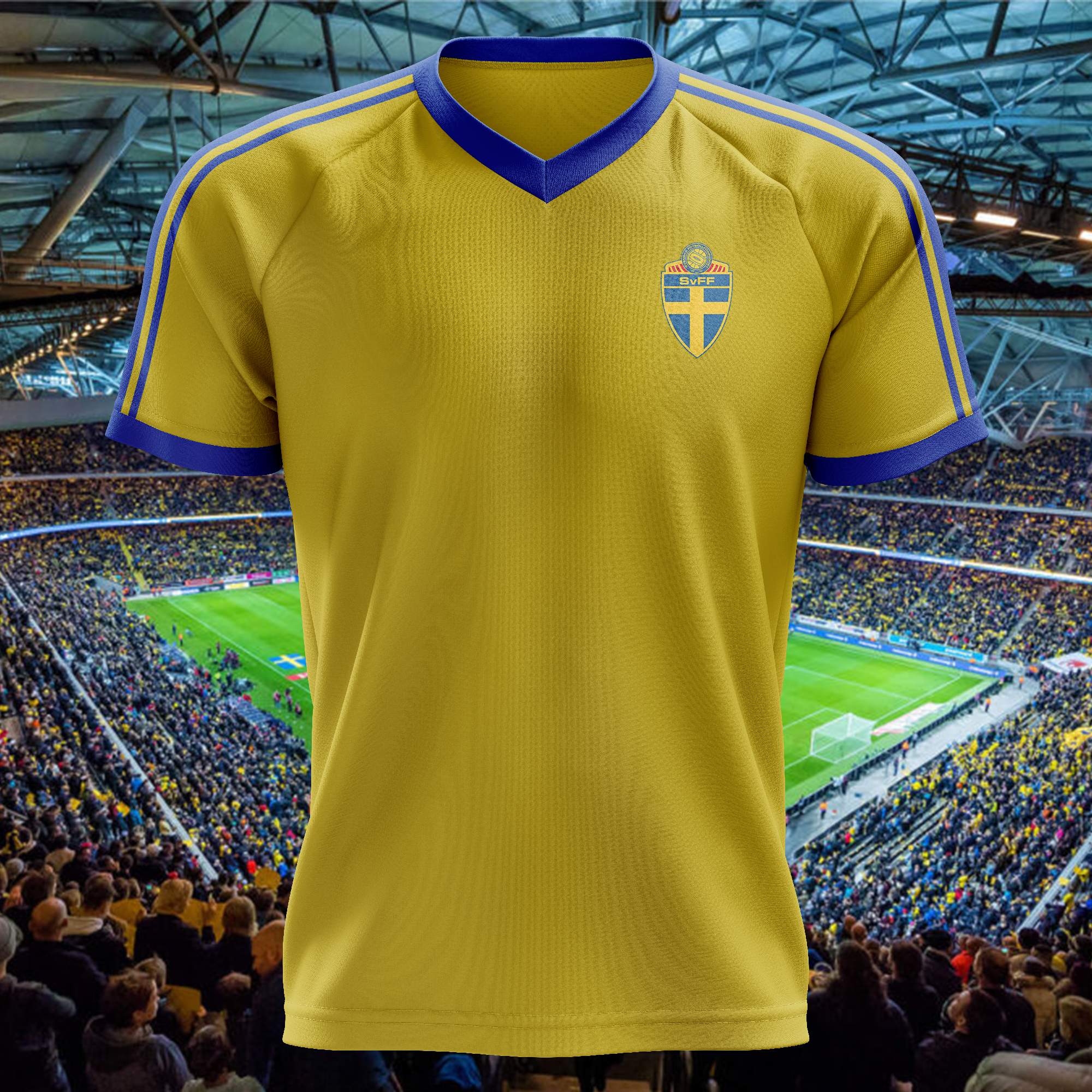 Sweden 1974 Home Kit Retro Shirt PT63000
