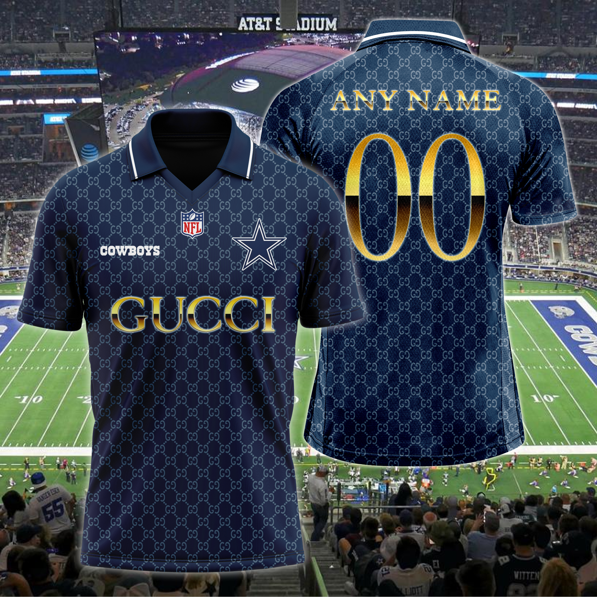Dallas Cowboys  NFL Teams Gucci Collared  T-shirt PT64607