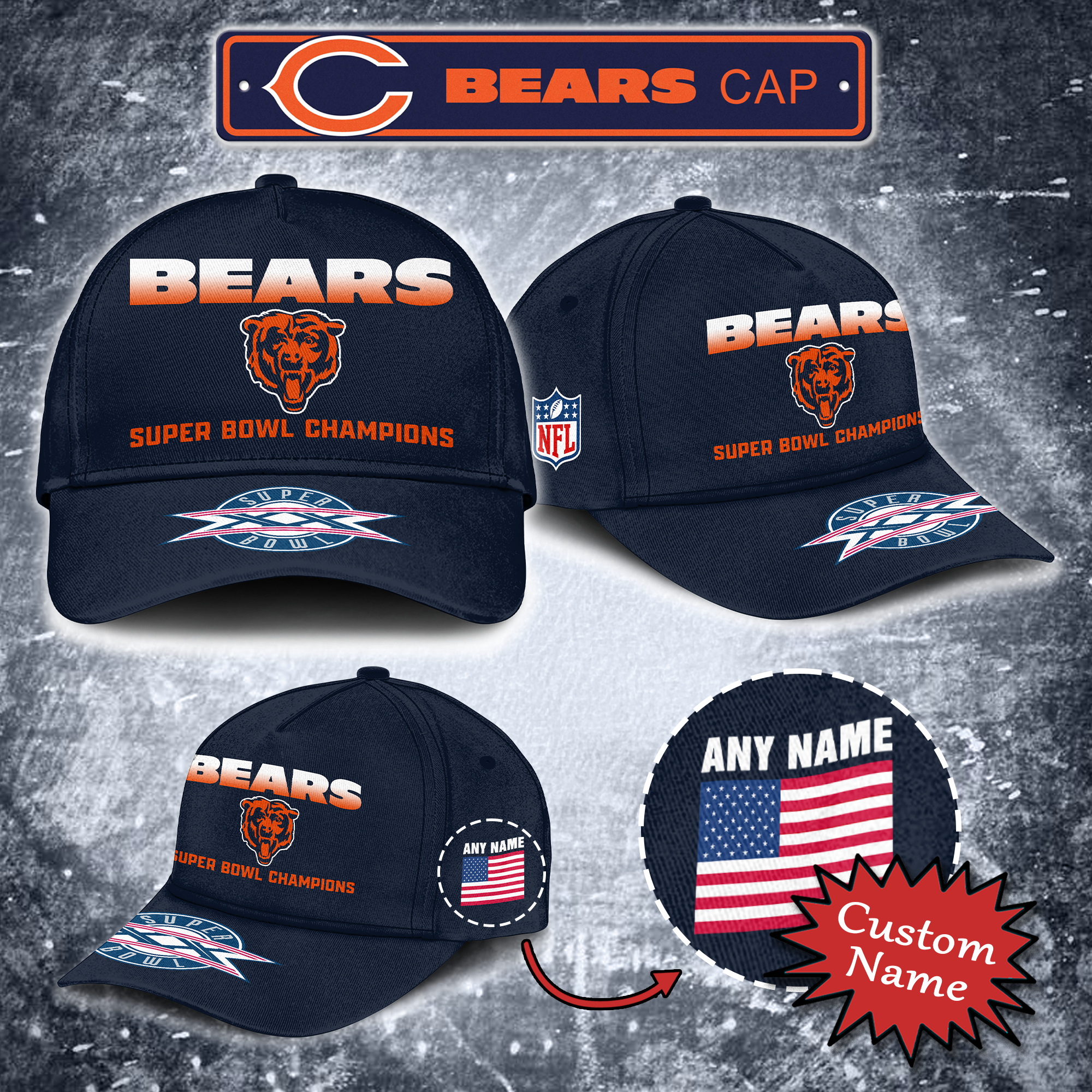 Chicago Bears Super Bowl Cap PT64881