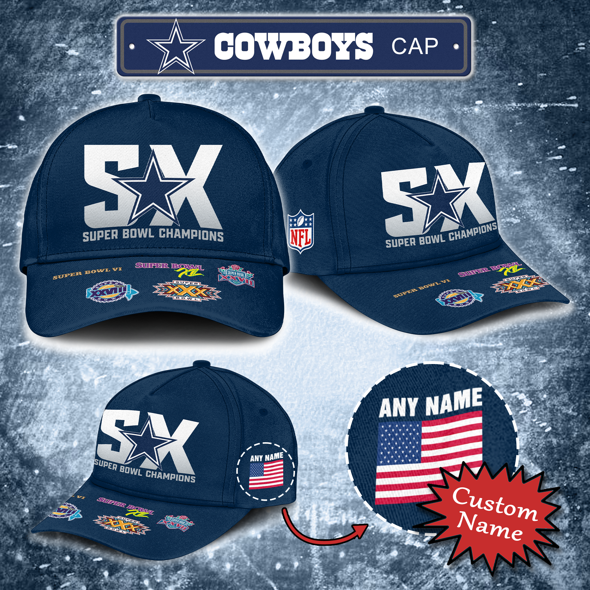 Dallas Cowboys Super Bowl Cap PT64882