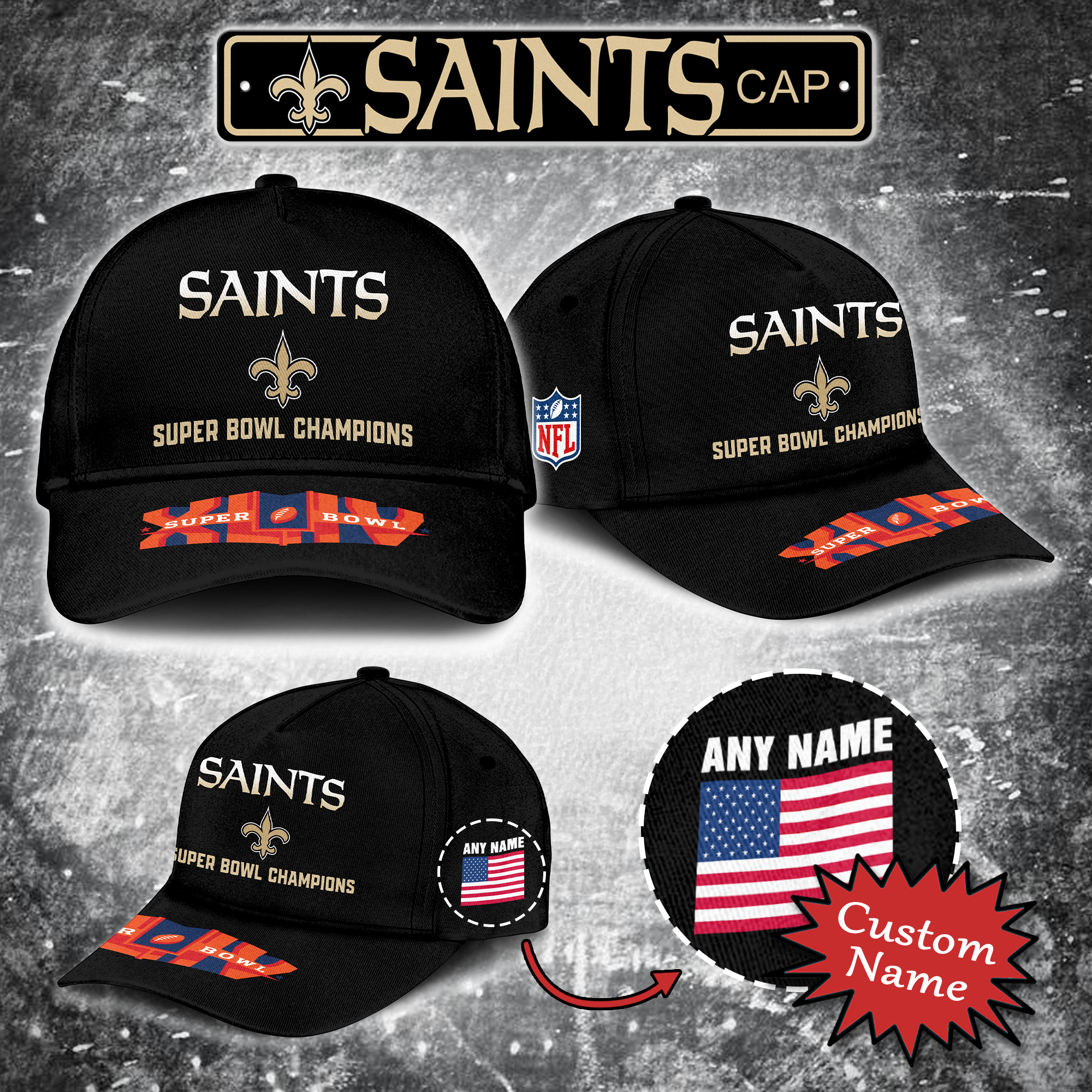 New Orleans Saints Super Bowl Cap PT64889