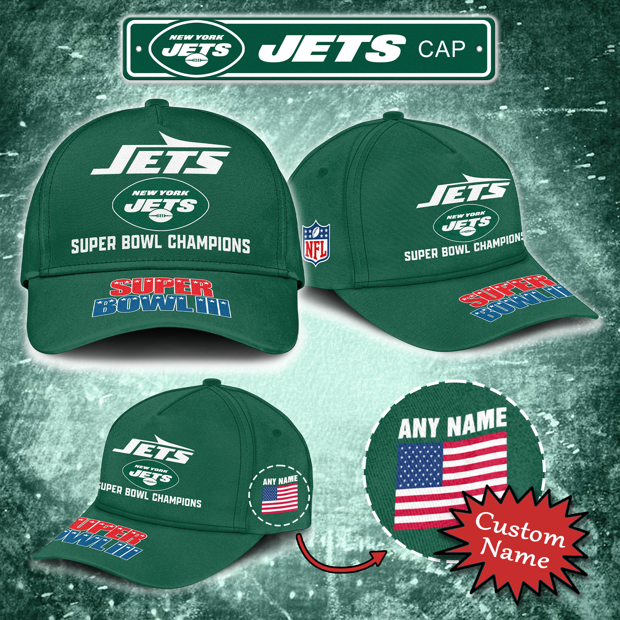 New York Jets Super Bowl Cap PT64891