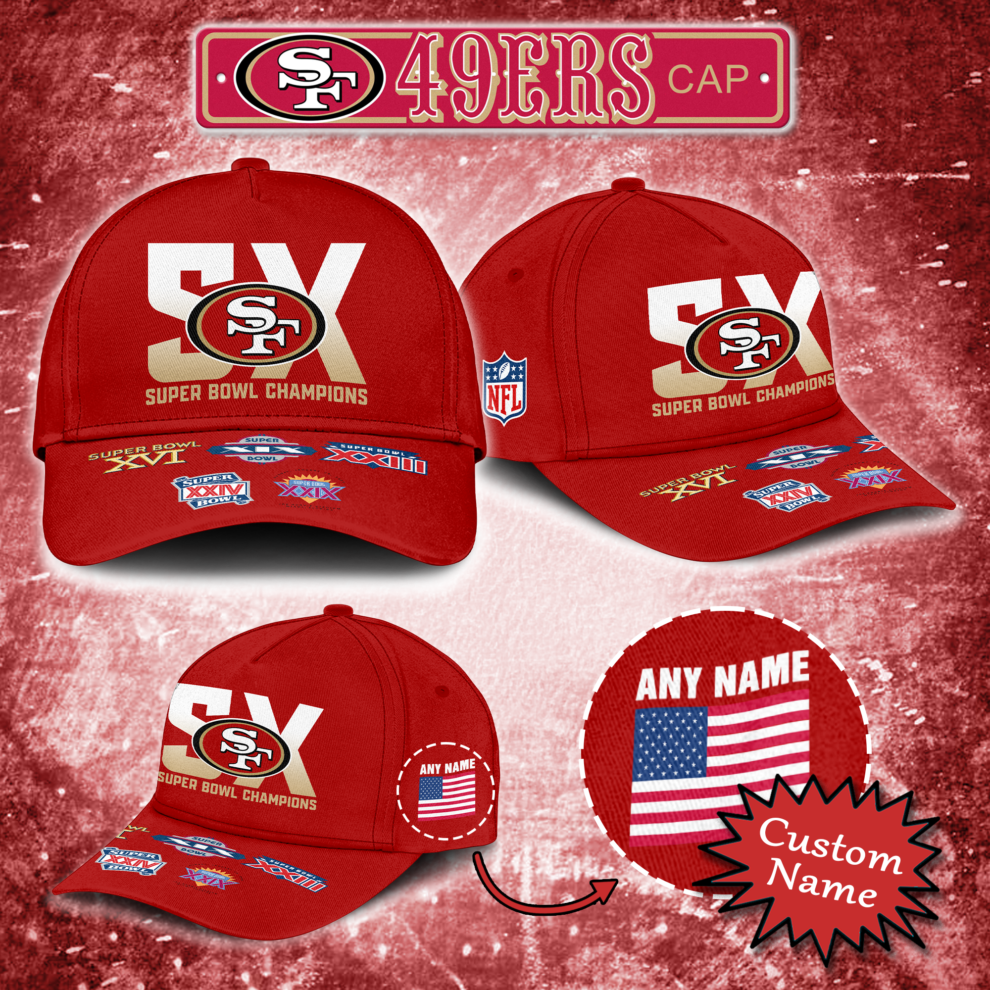 San Francisco 49ers Super Bowl Cap PT64894