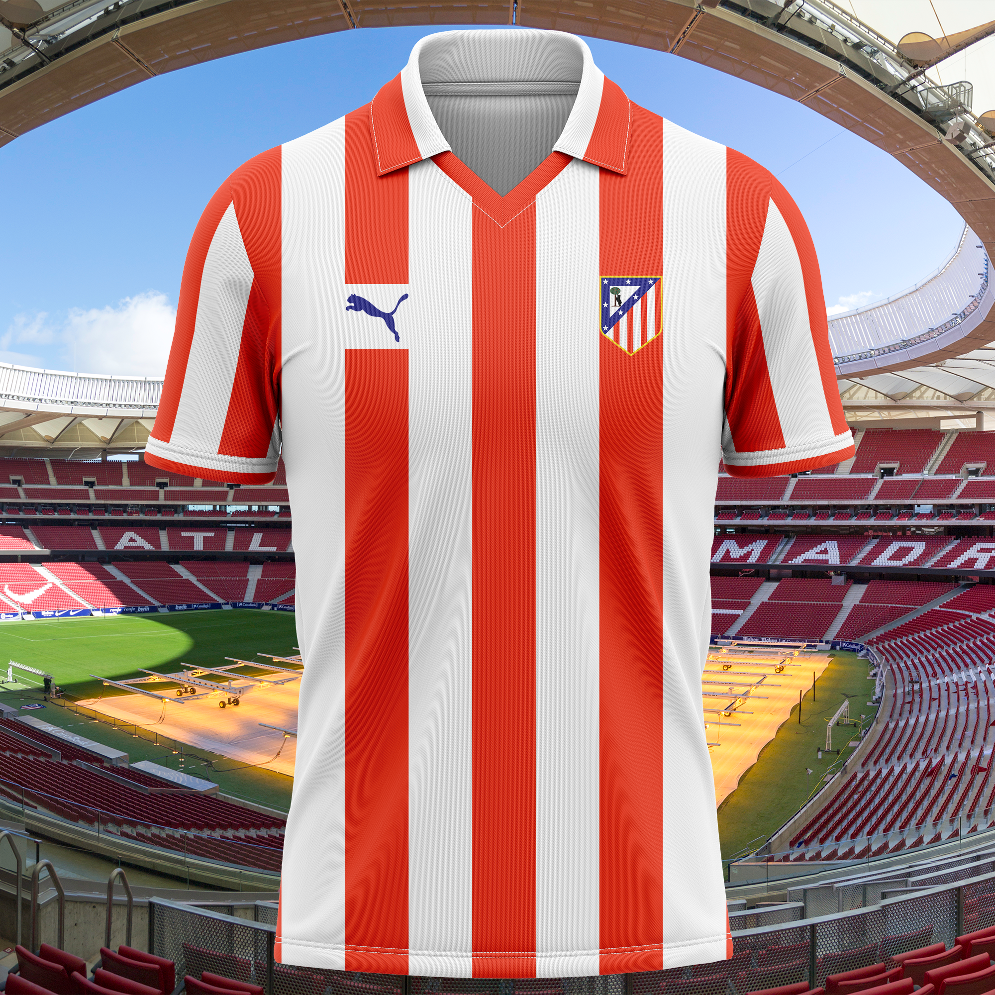 AtlÃ©tico Madrid 1986-87 Home Kit Retro Shirt PT64899