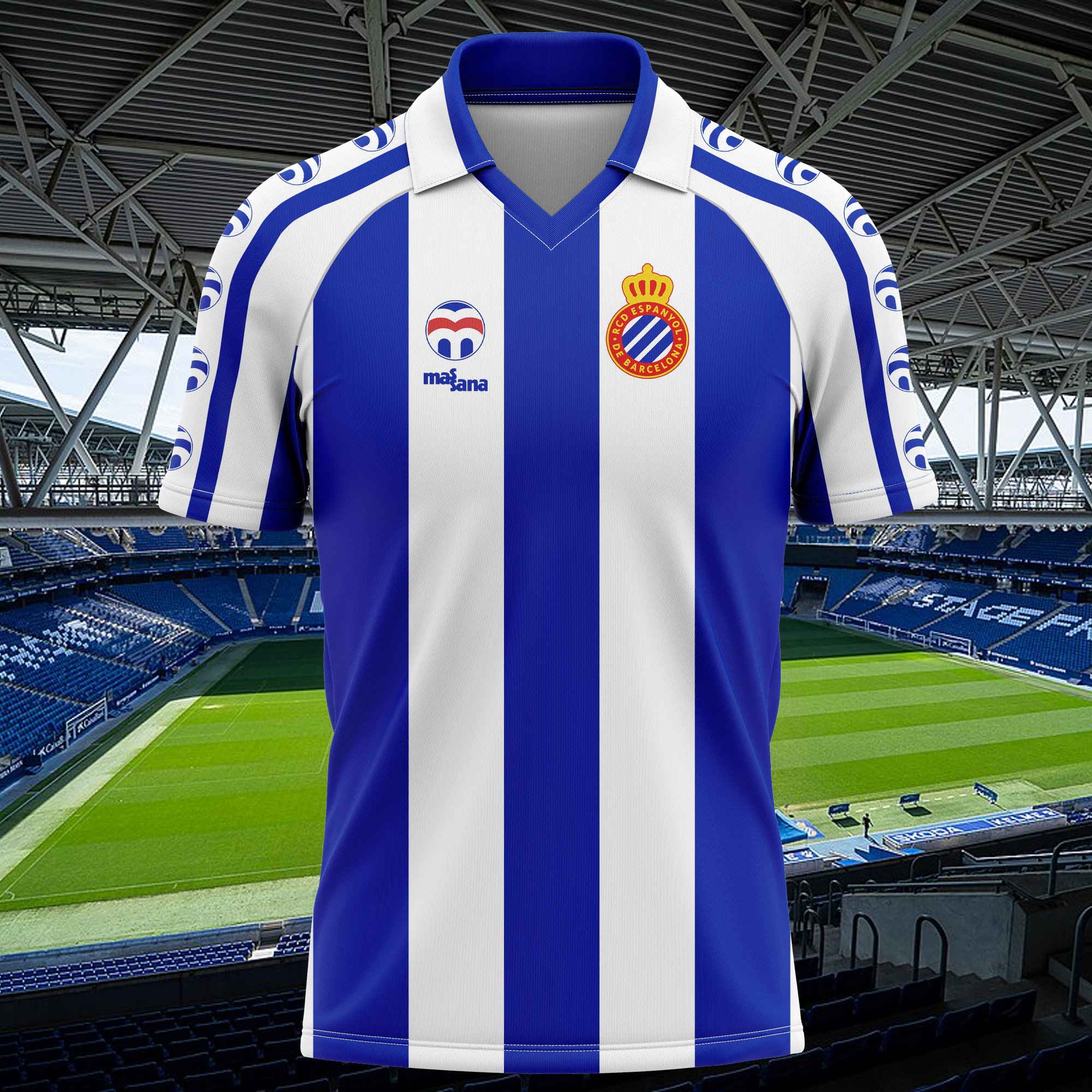 RCD Espanyol 1986-87 Home Kit Retro Shirt PT64906