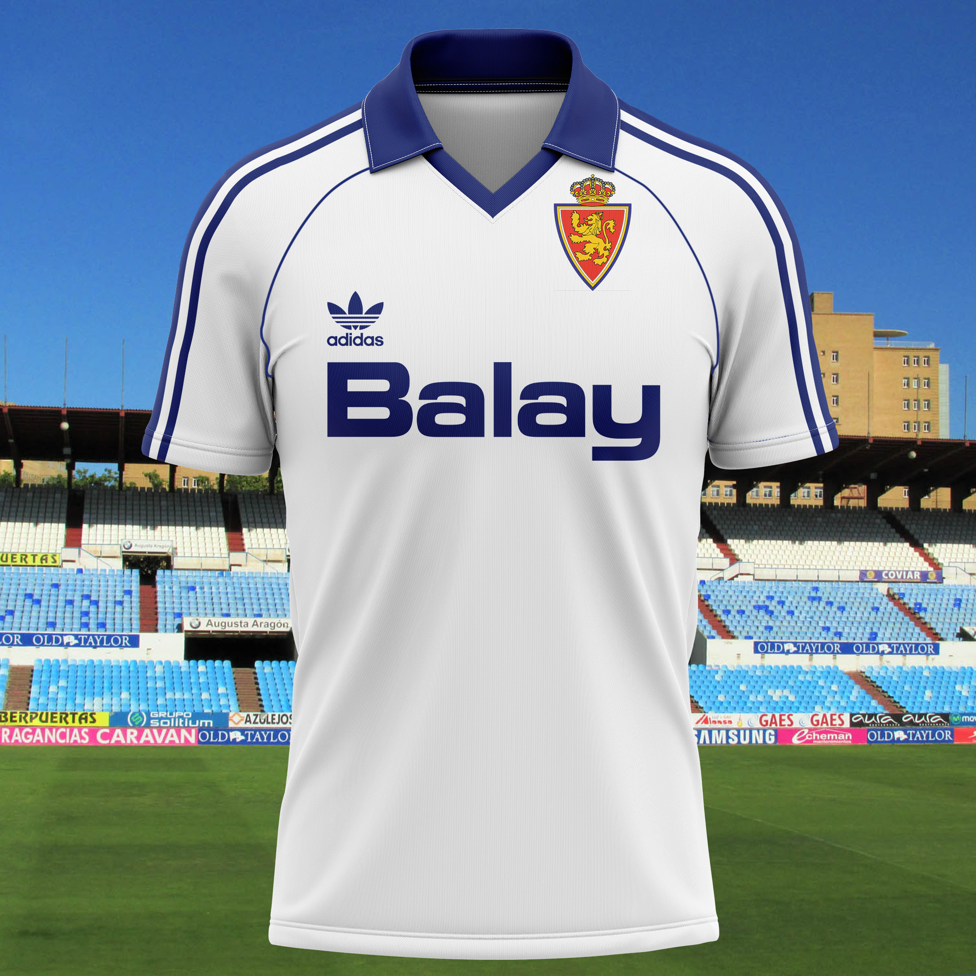 Real Zaragoza CD 1986-87 Home Kit Retro Shirt PT64913