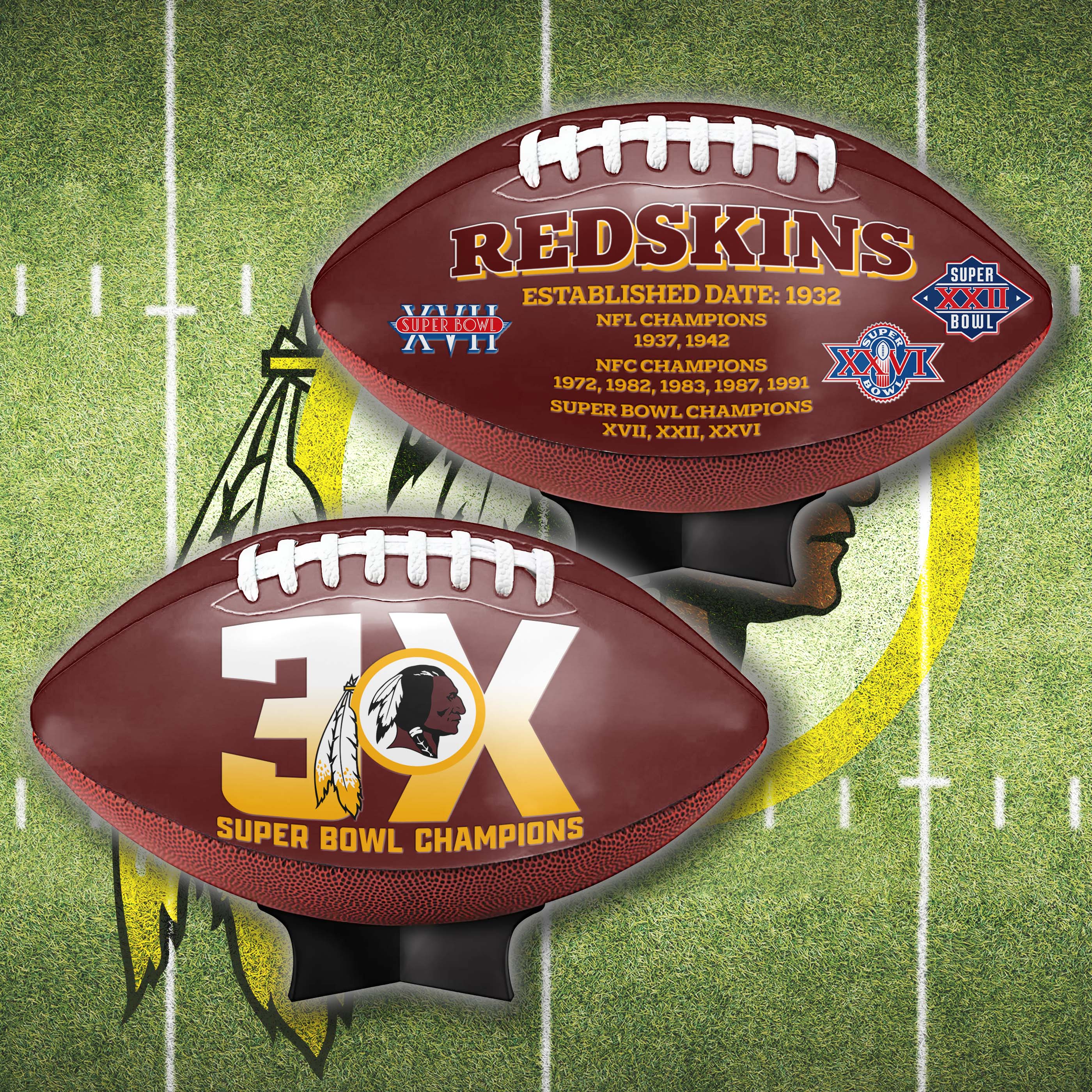 Washington Redskins Super Bowl Football Limited Edition Exclusive PT64937