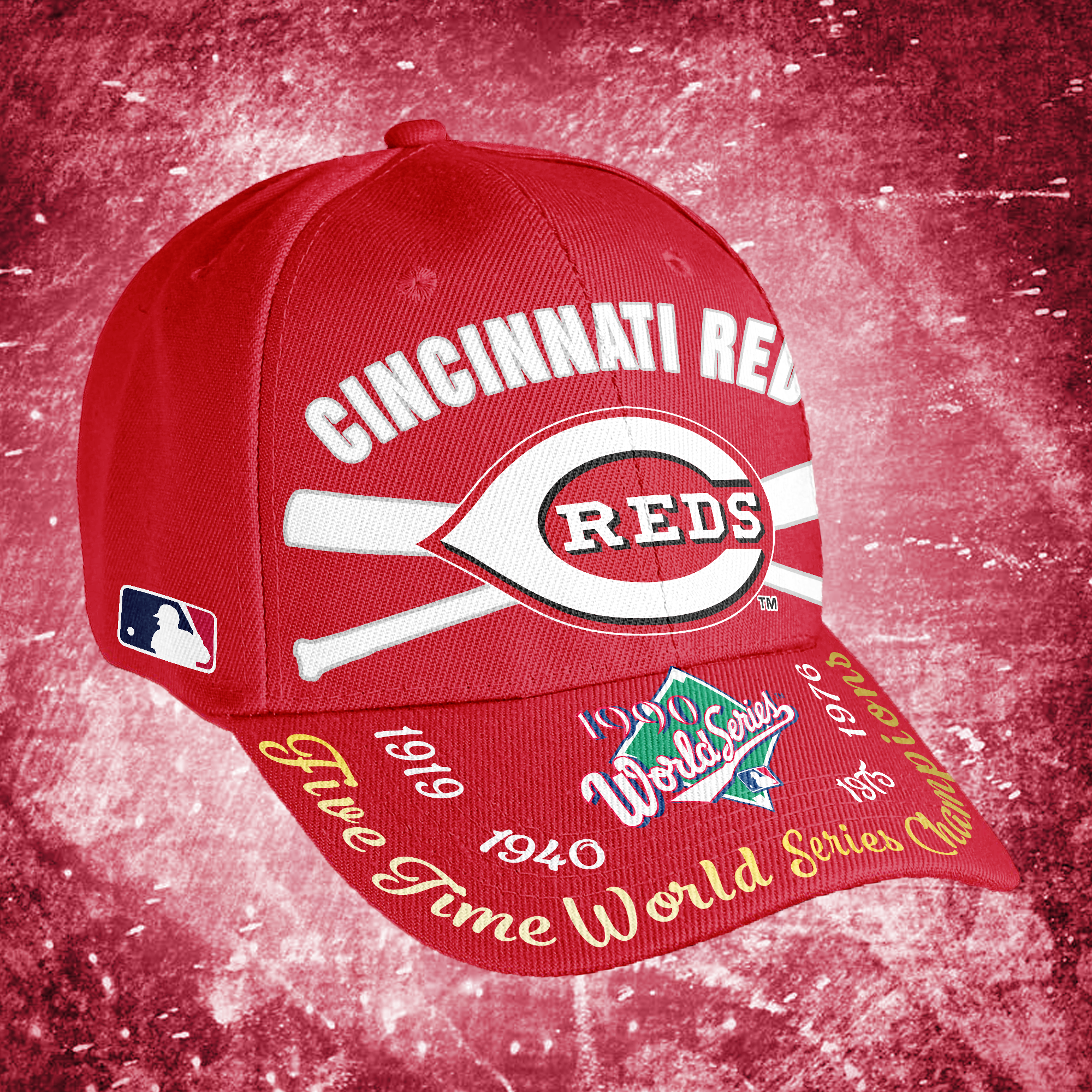 Cincinnati Reds Embroidered and Printed Cap PT65006