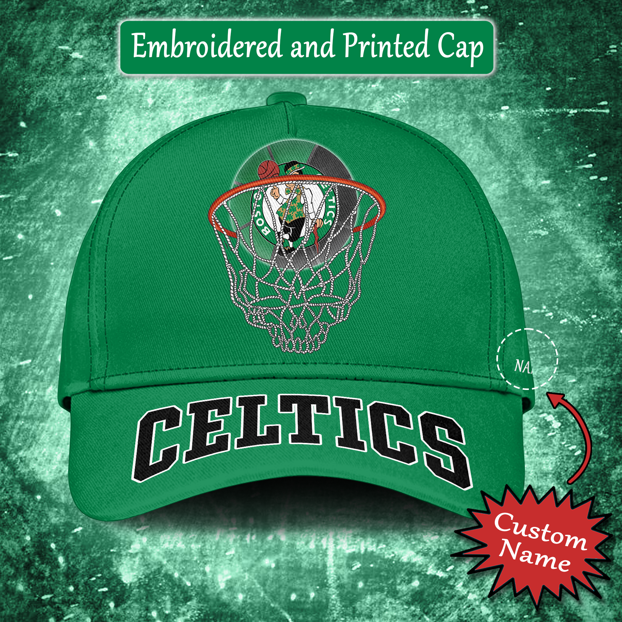 Boston Celtics Embroidered and Printed Cap PT65176