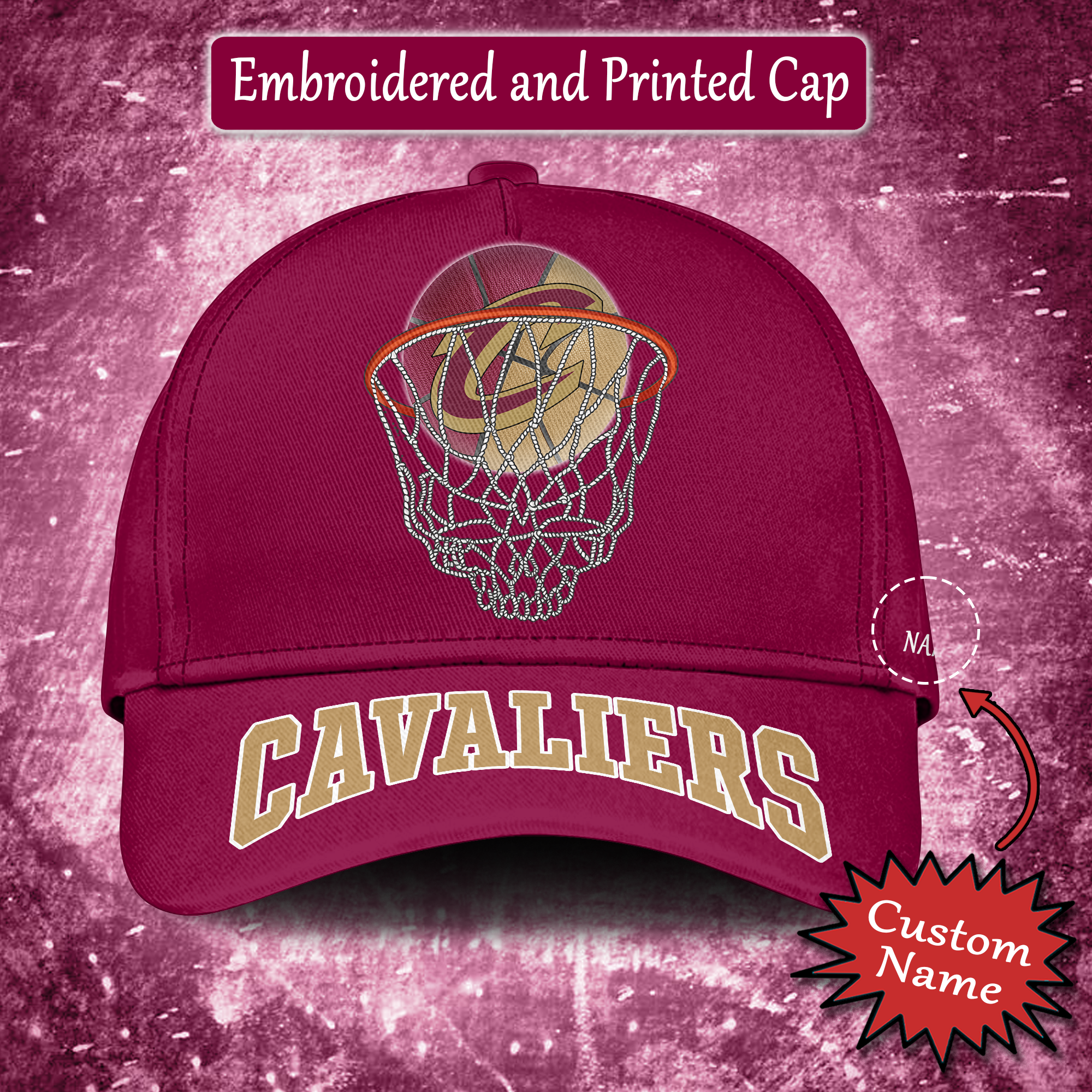 Cleveland Cavaliers Embroidered and Printed Cap PT65180