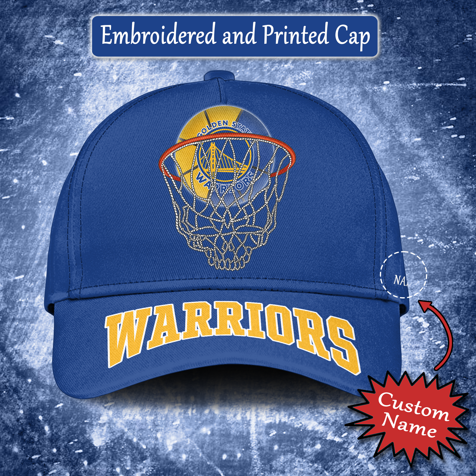 Golden State Warriors Embroidered and Printed Cap PT65184