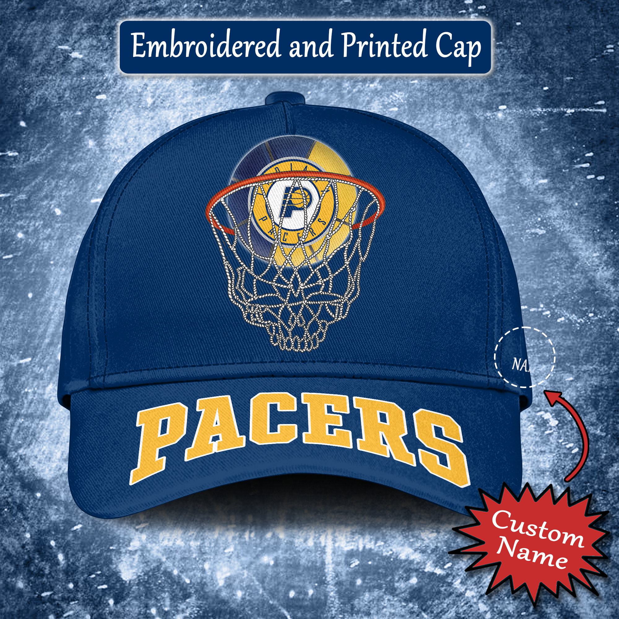 Indiana Pacers Embroidered and Printed Cap PT65186