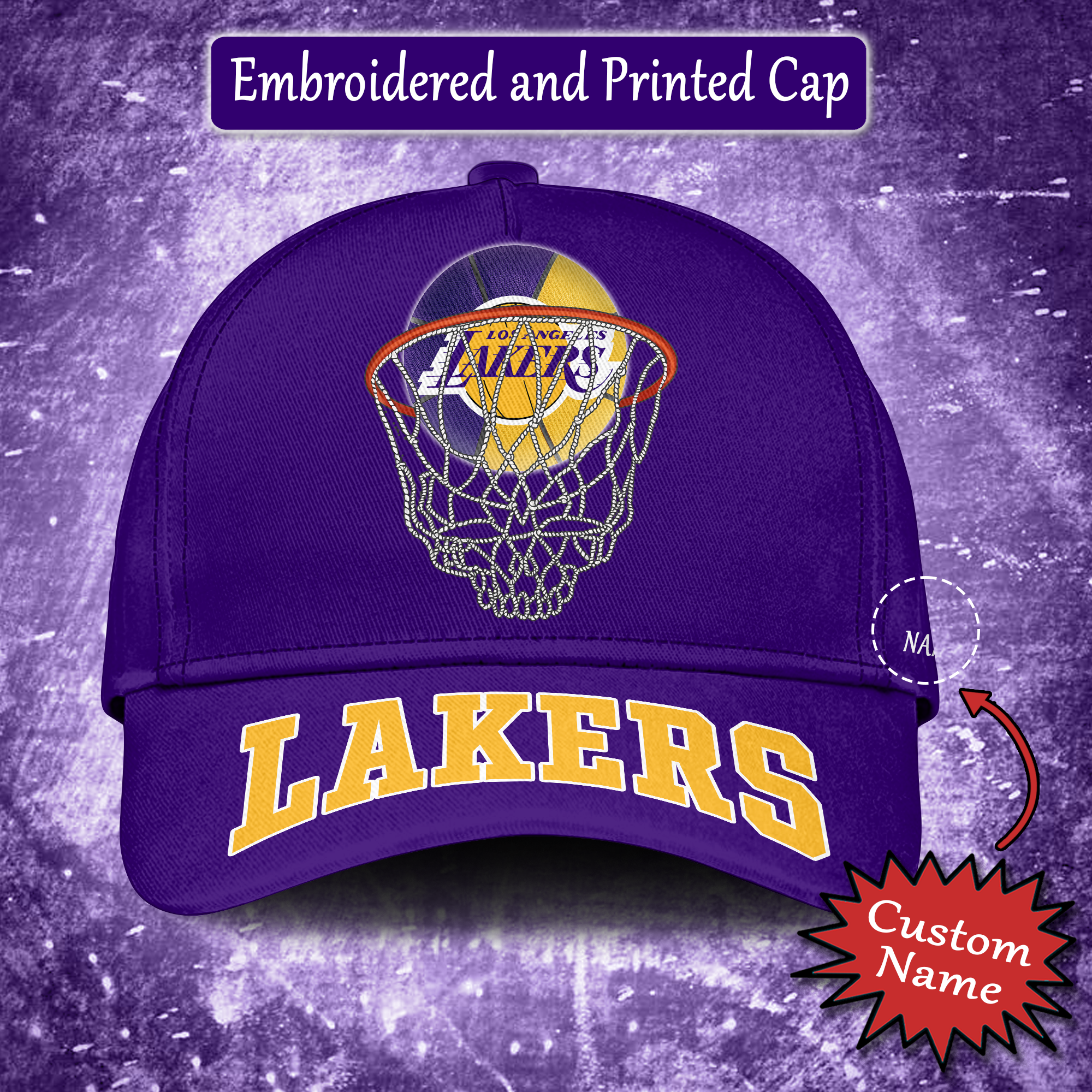 Los Angeles Lakers Embroidered and Printed Cap PT65188