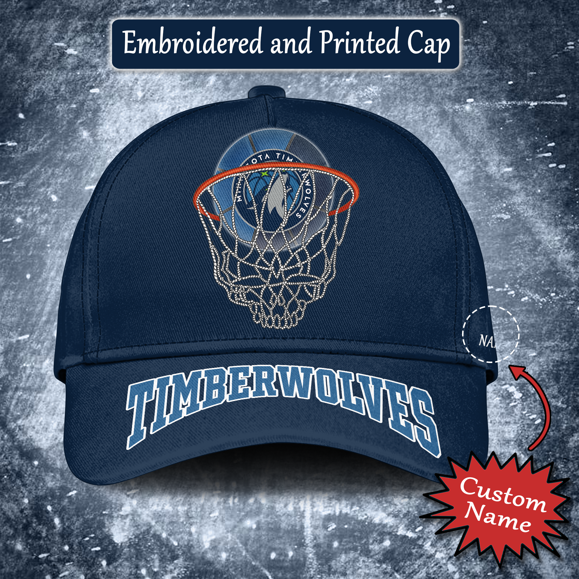 Minnesota Timberwolves Embroidered and Printed Cap PT65192