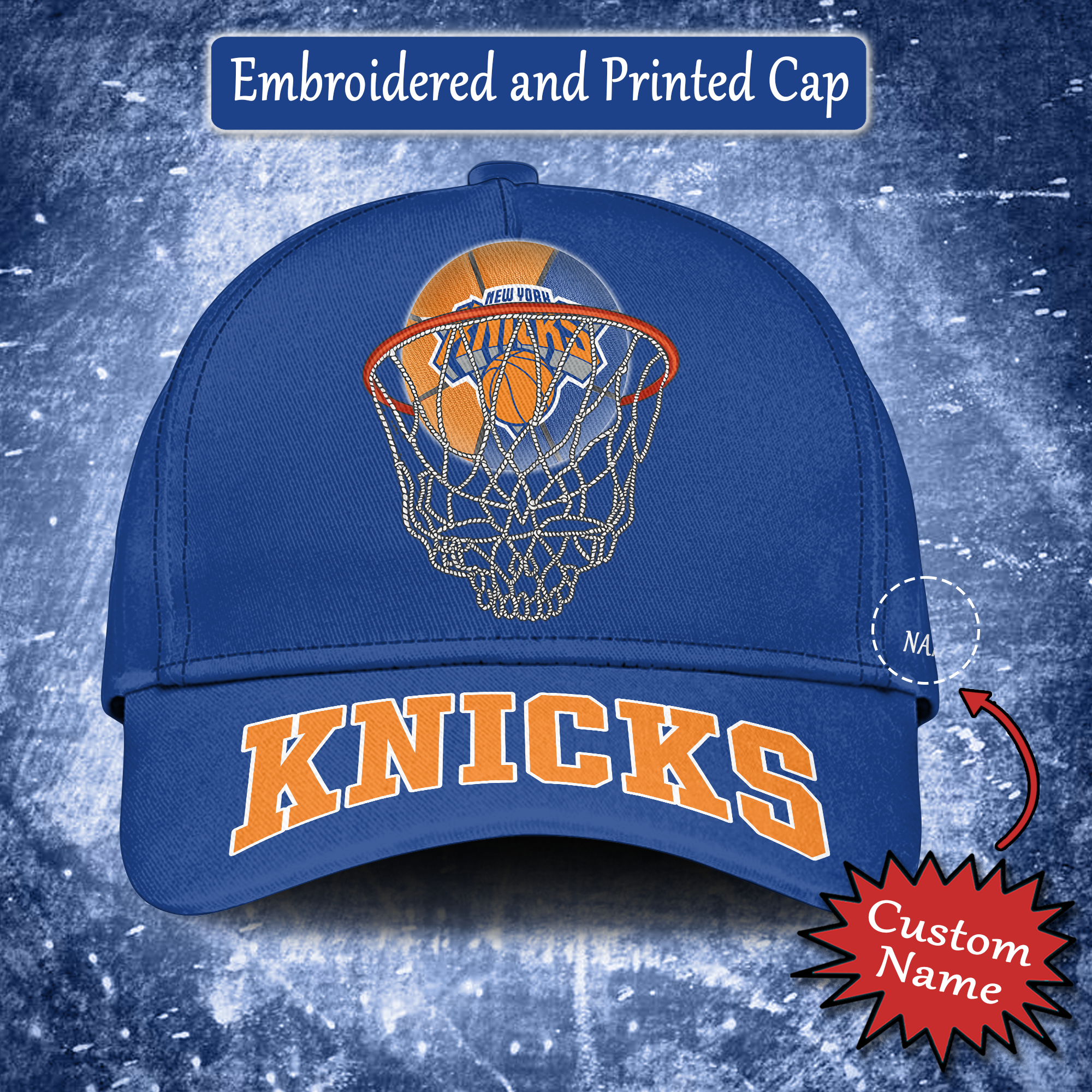 New York Knicks Embroidered and Printed Cap PT65194