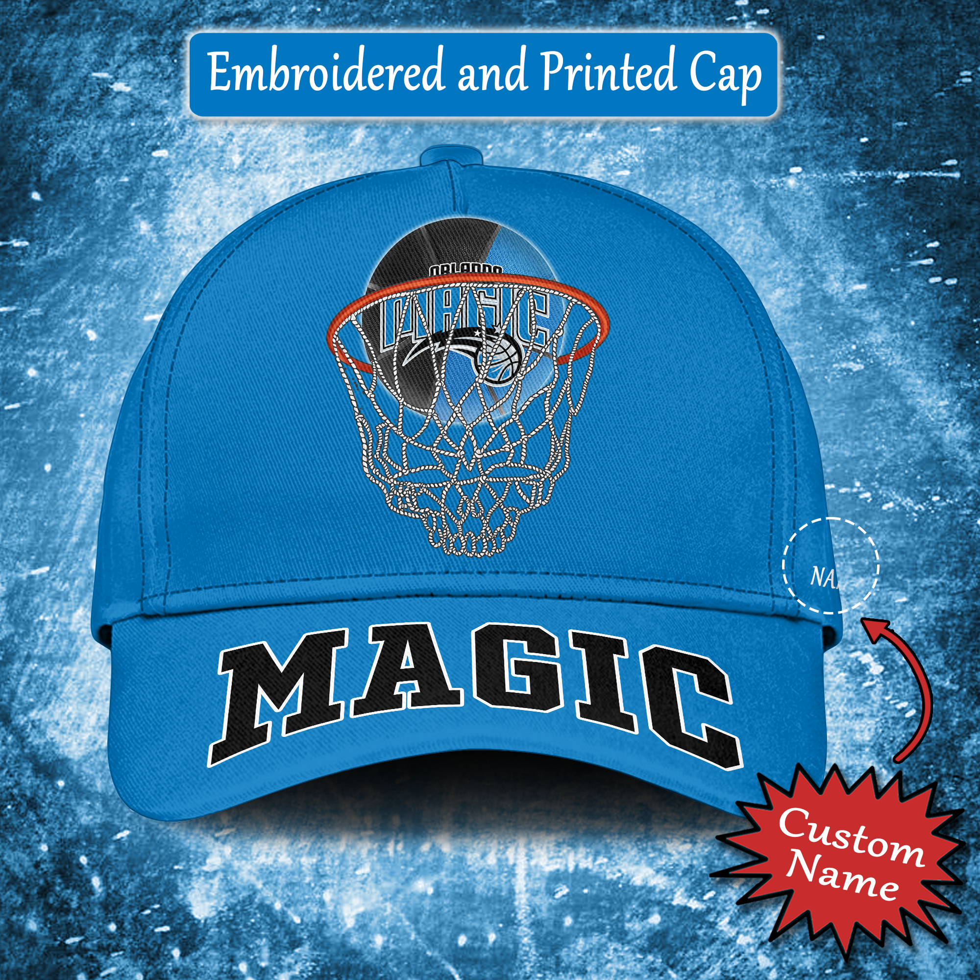Orlando Magic Embroidered and Printed Cap PT65196