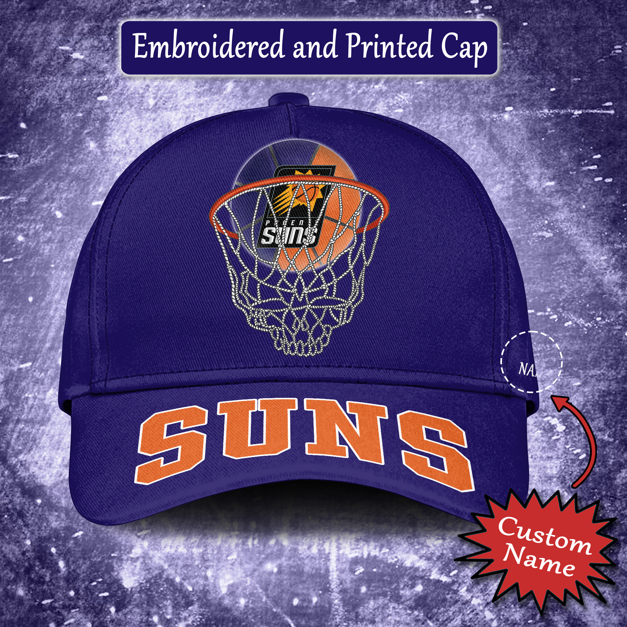 Phoenix Suns Embroidered and Printed Cap PT65198