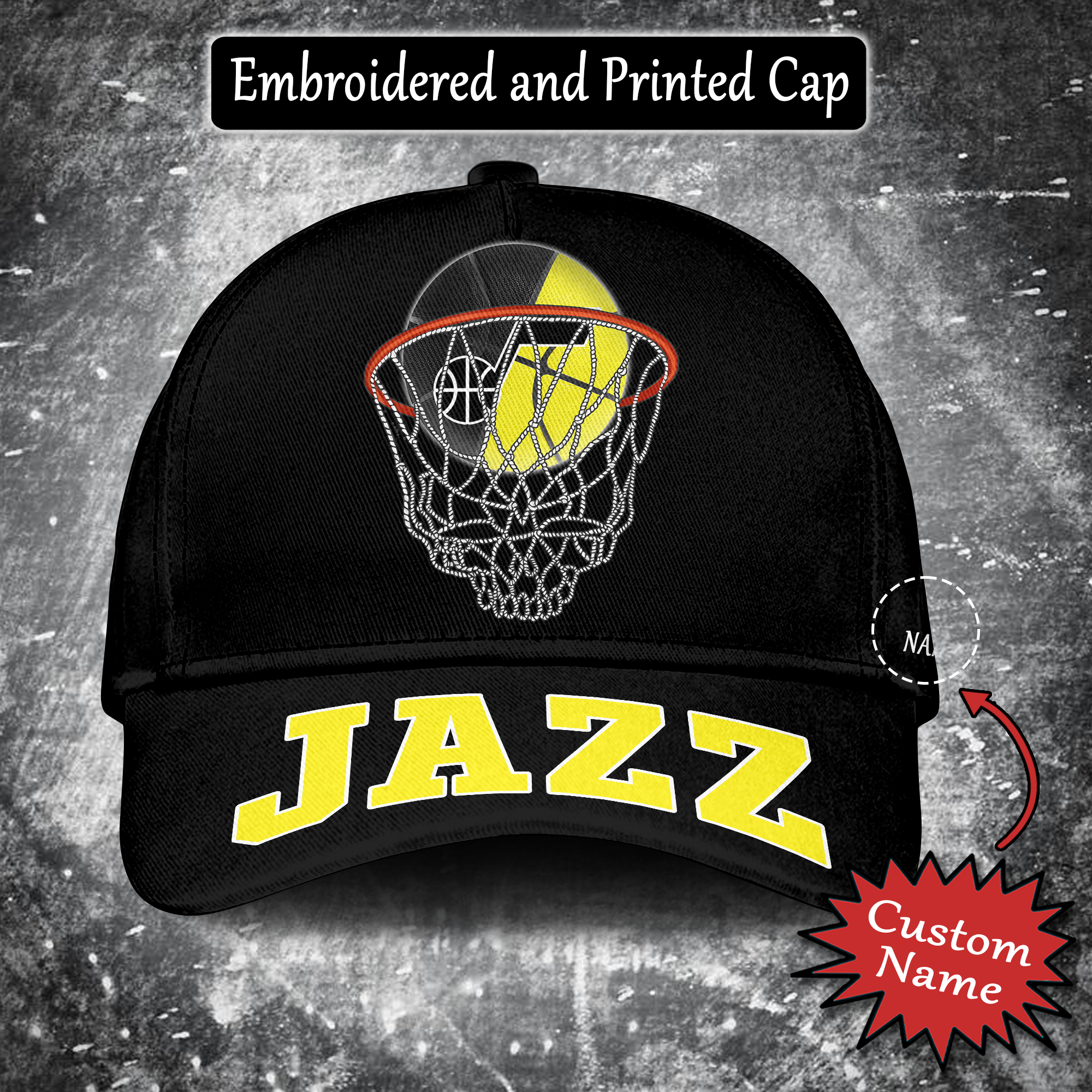 Utah Jazz Embroidered and Printed Cap PT65202
