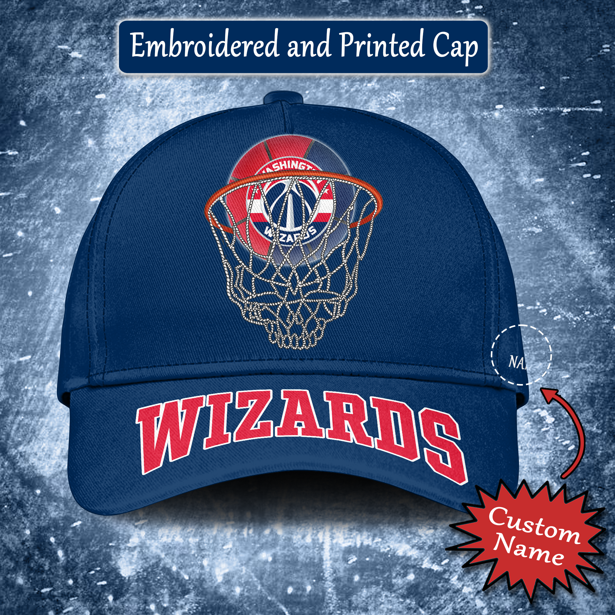 Washington Wizards Embroidered and Printed Cap PT65203